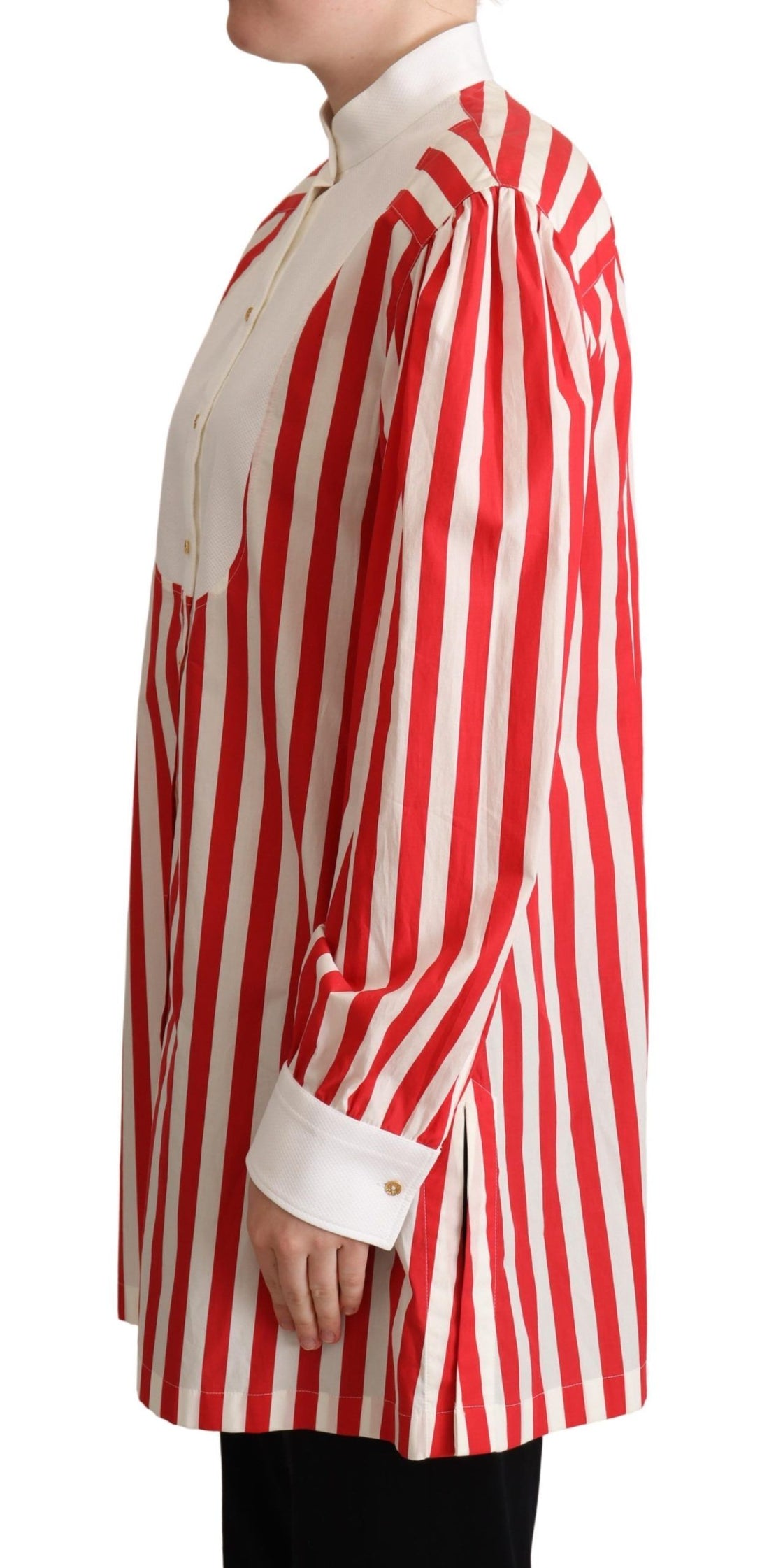 Dolce & Gabbana Red White Striped Long Sleeves Formal Shirt - Whispers Of Wisdom Clothing