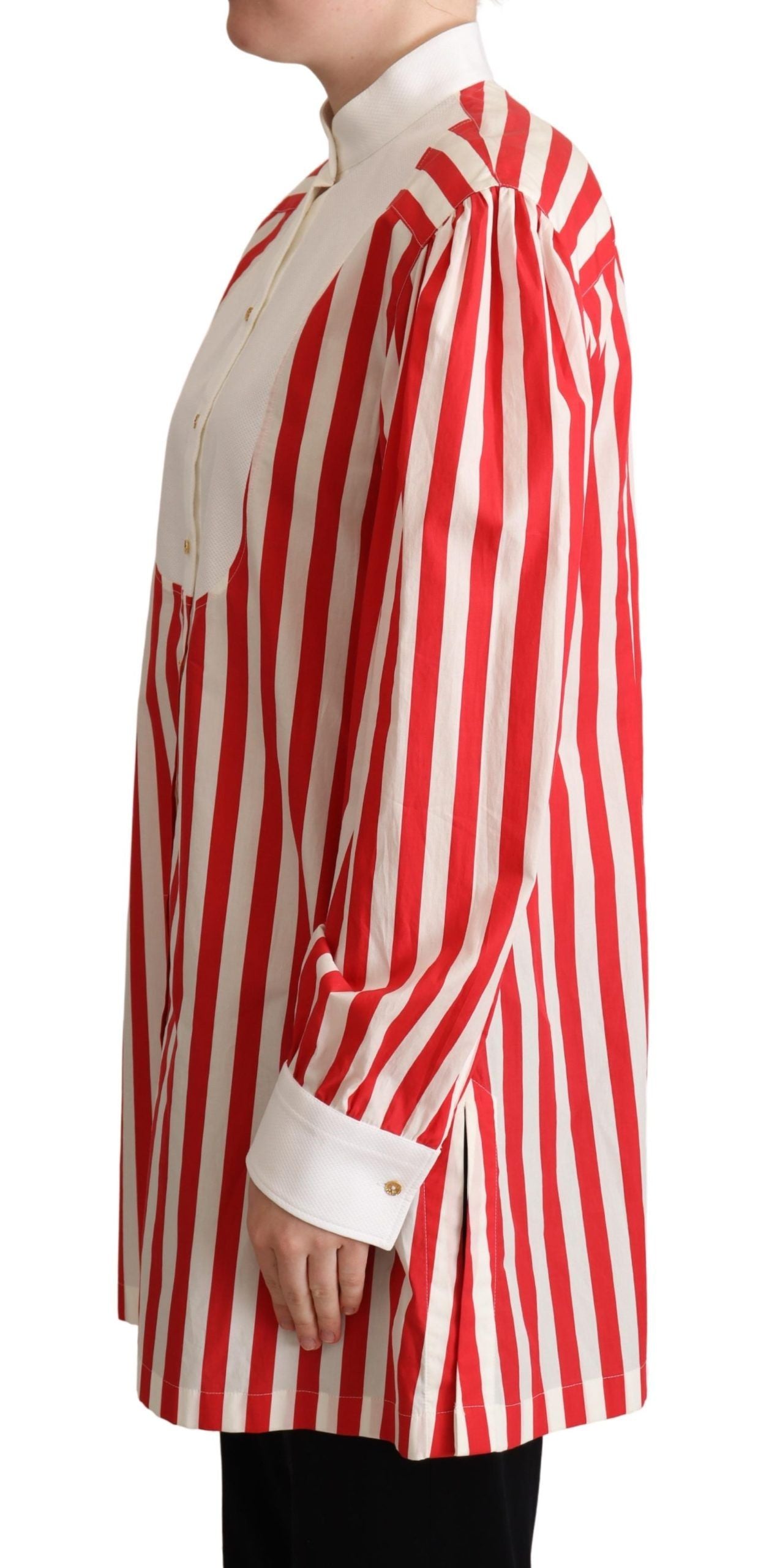 Dolce & Gabbana Red White Striped Long Sleeves Formal Shirt - Whispers Of Wisdom Clothing
