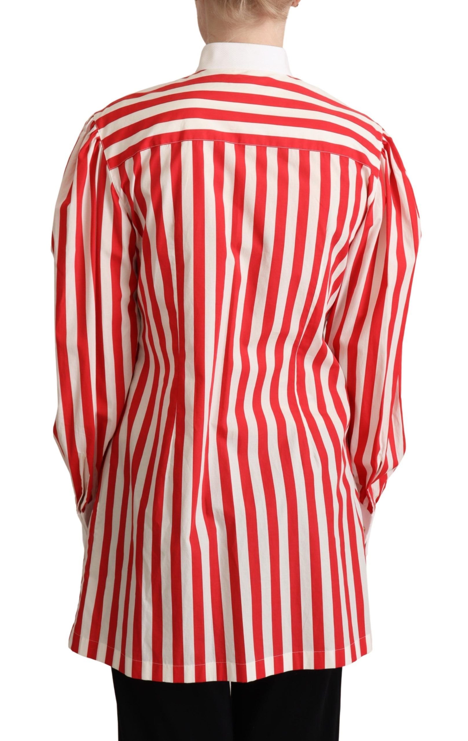 Dolce & Gabbana Red White Striped Long Sleeves Formal Shirt - Whispers Of Wisdom Clothing