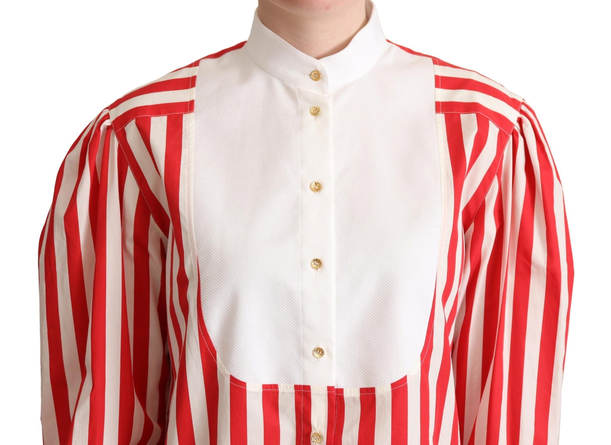 Dolce & Gabbana Red White Striped Long Sleeves Formal Shirt - Whispers Of Wisdom Clothing