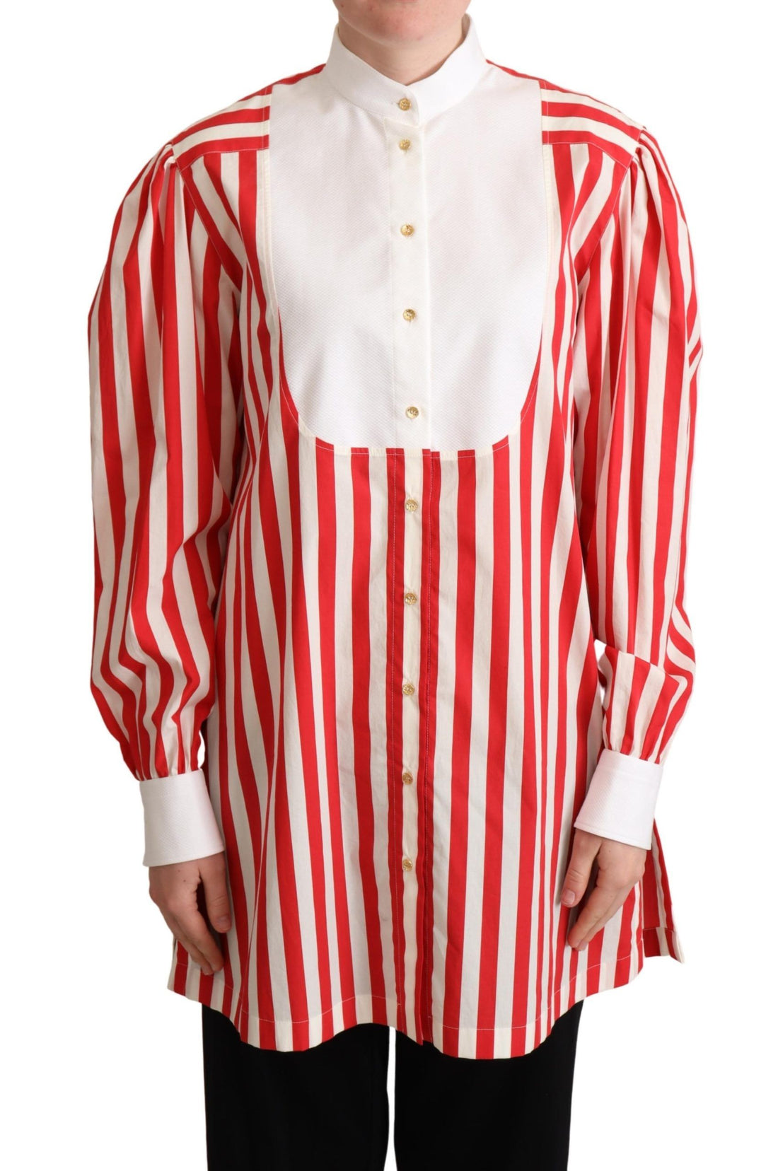 Dolce & Gabbana Red White Striped Long Sleeves Formal Shirt - Whispers Of Wisdom Clothing