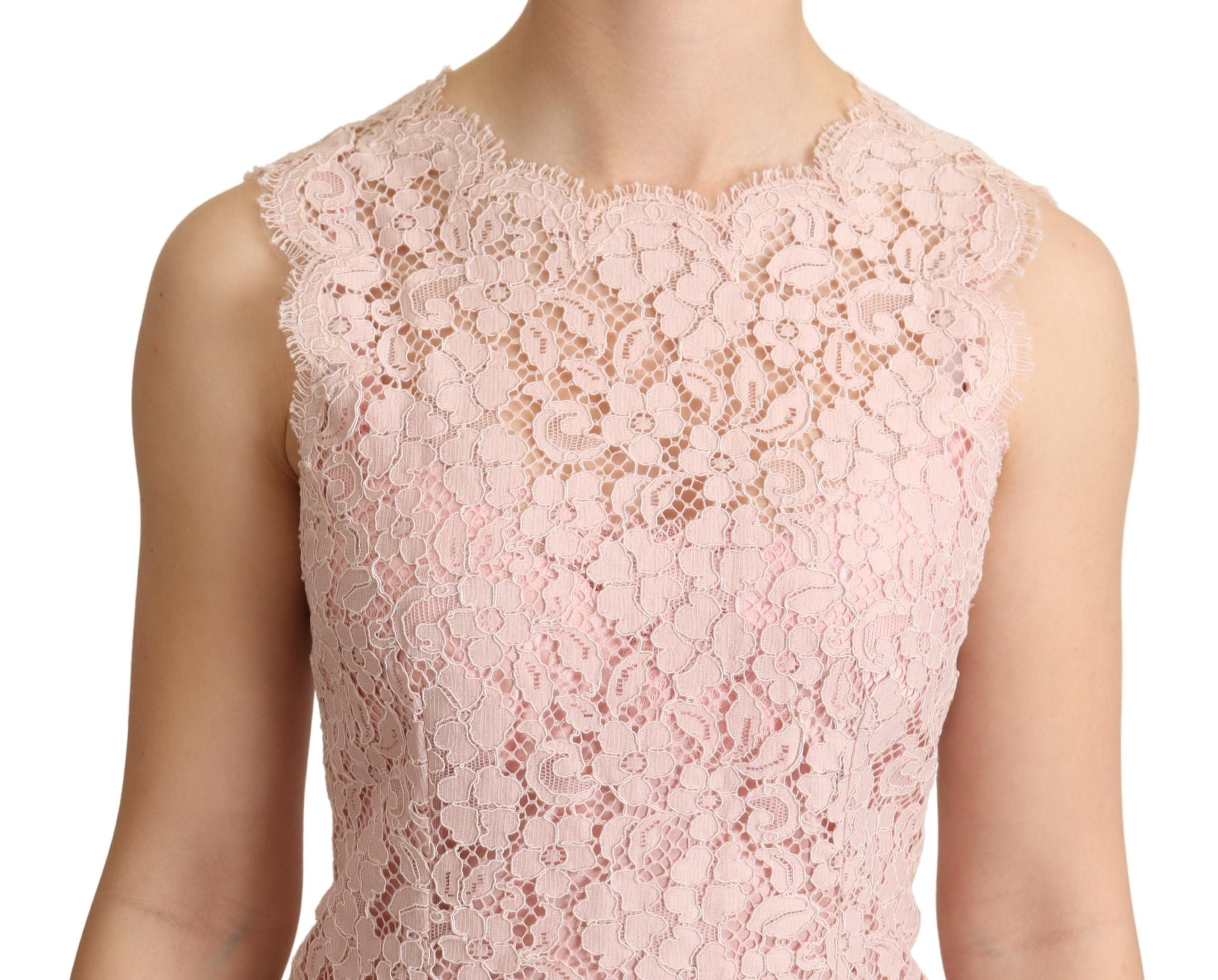 Dolce & Gabbana Pink Floral Lace Sleeveless Tank Blouse Top - Whispers Of Wisdom Clothing