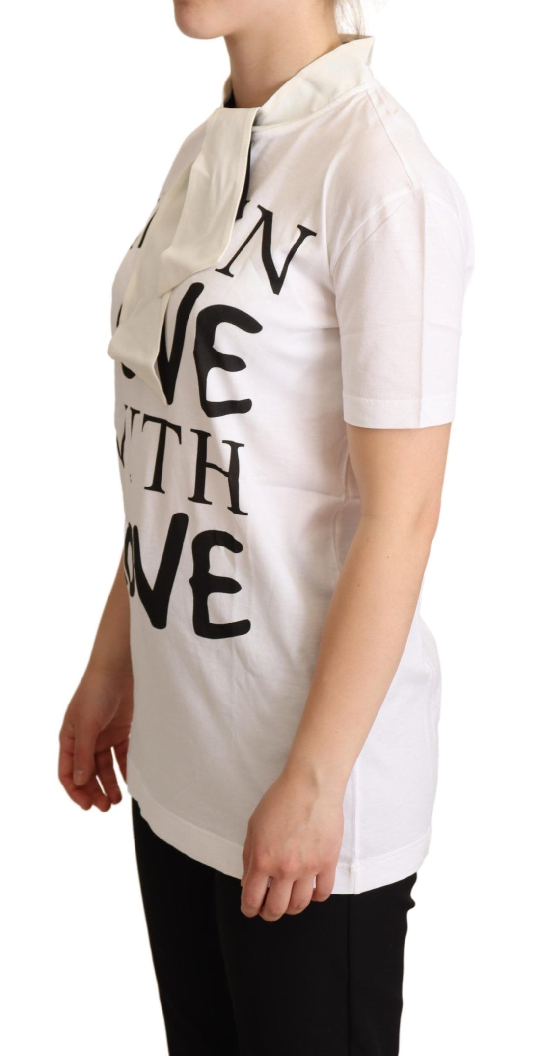 Dolce & Gabbana White Cotton Silk I'm In Love Top T-shirt - Whispers Of Wisdom Clothing