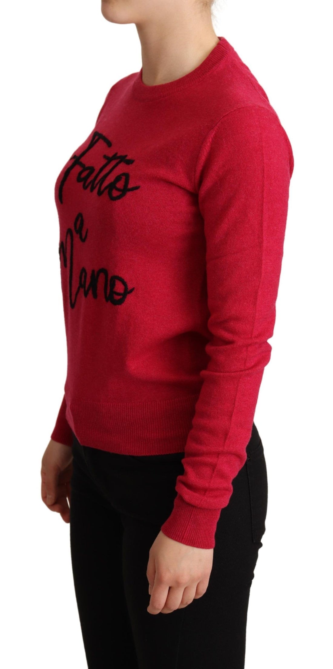 Dolce & Gabbana Pink Embroidered Cashmere Wool Pullover Sweater - Whispers Of Wisdom Clothing