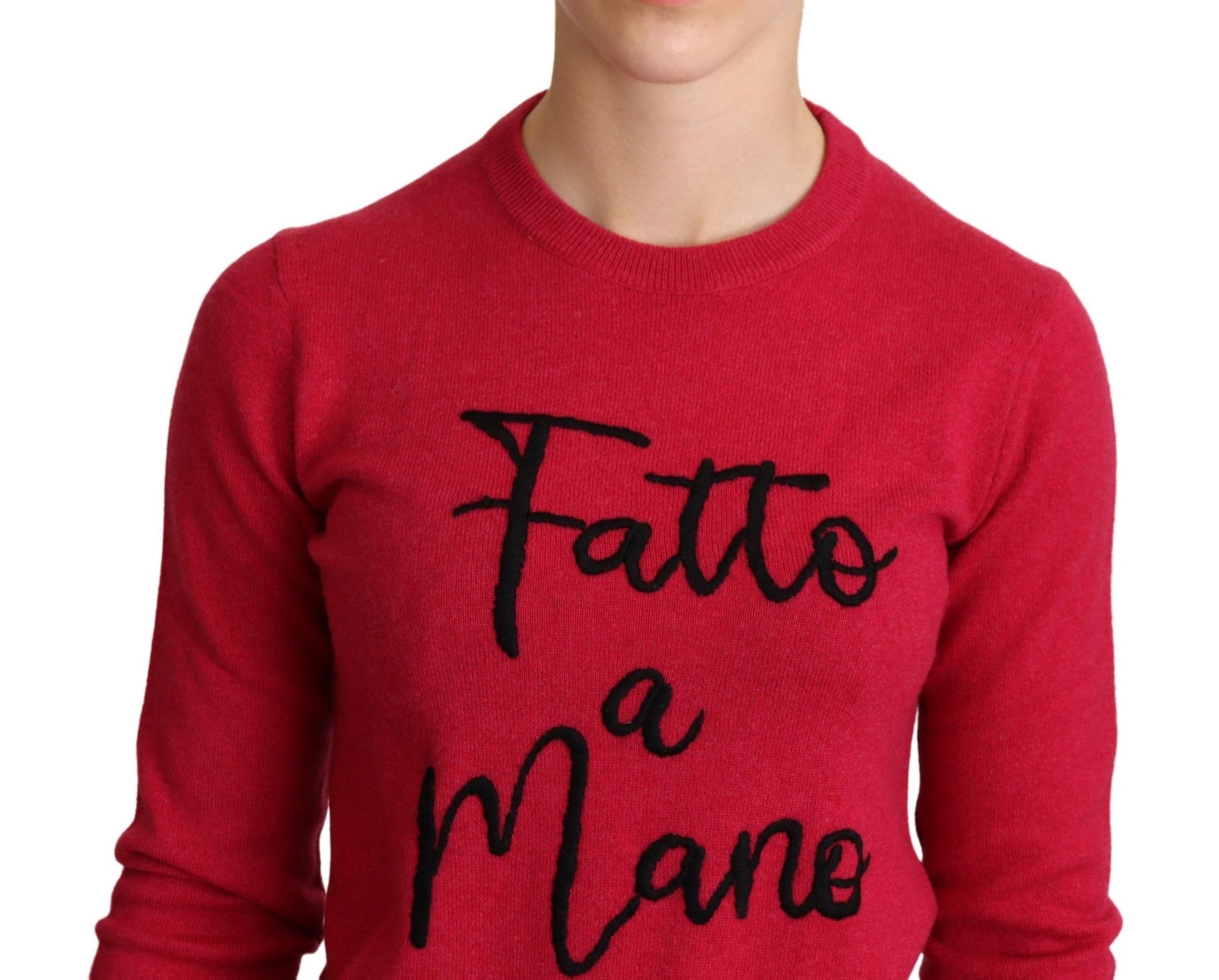 Dolce & Gabbana Pink Embroidered Cashmere Wool Pullover Sweater - Whispers Of Wisdom Clothing
