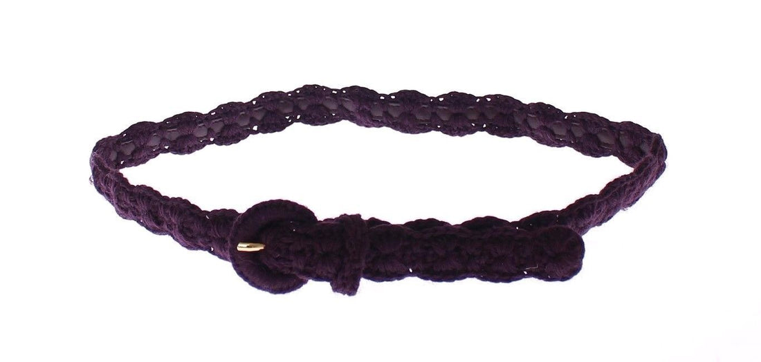 Dolce & Gabbana Purple Cotton Gold Logo Waist Belt - Whispers Of Wisdom Clothing