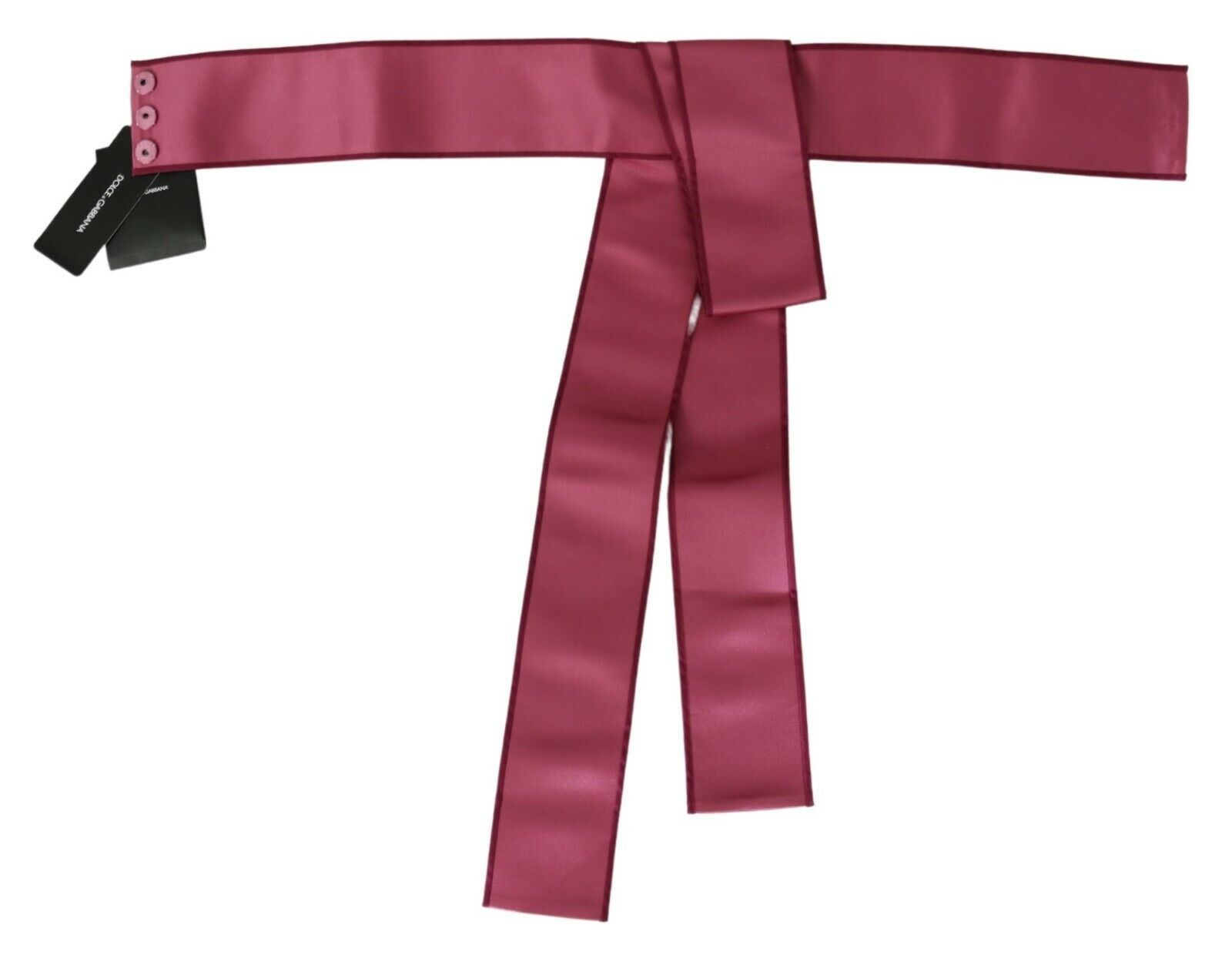 Dolce & Gabbana Pink 100% Silk 3 Button Closure Wide Waist Belt - Whispers Of Wisdom Clothing