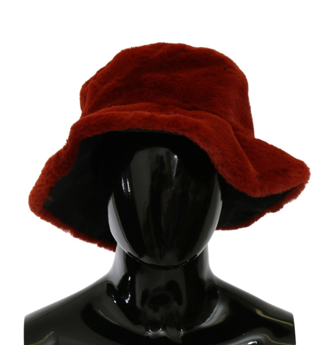 Dolce & Gabbana Red Bordeaux Fur Wide Brim Bucket  Hat - Whispers Of Wisdom Clothing
