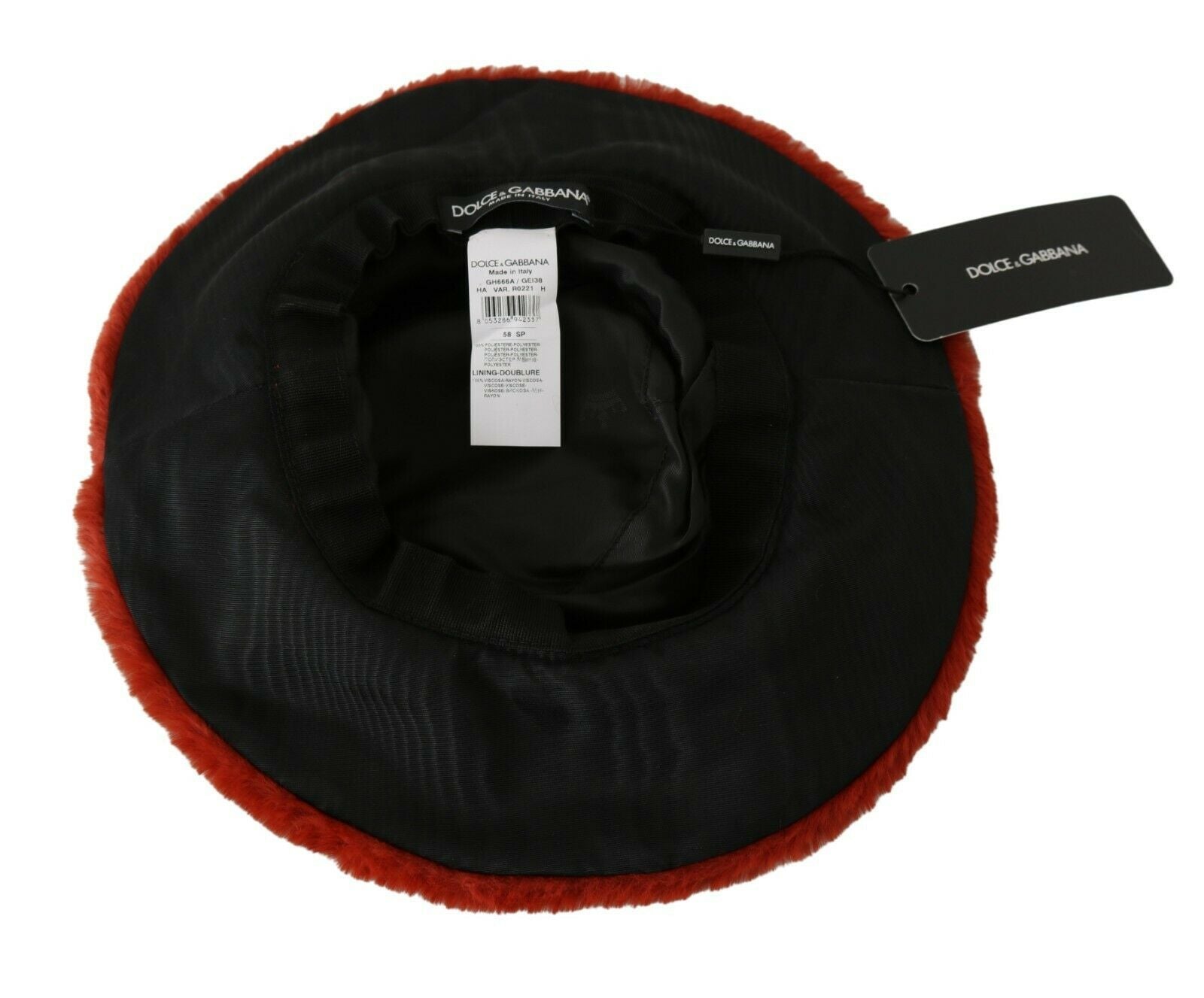 Dolce & Gabbana Red Bordeaux Fur Wide Brim Bucket  Hat - Whispers Of Wisdom Clothing
