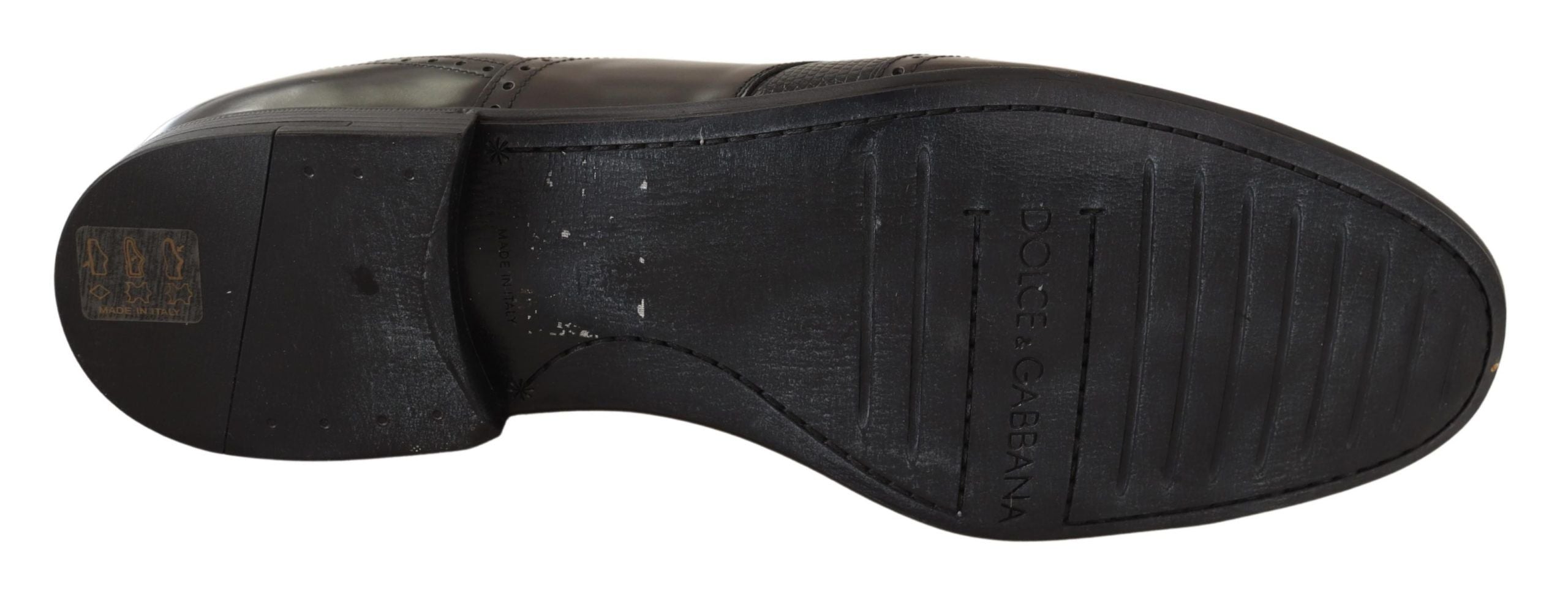Dolce & Gabbana Brown Lizard Skin Leather Oxford Dress Shoes - Whispers Of Wisdom Clothing