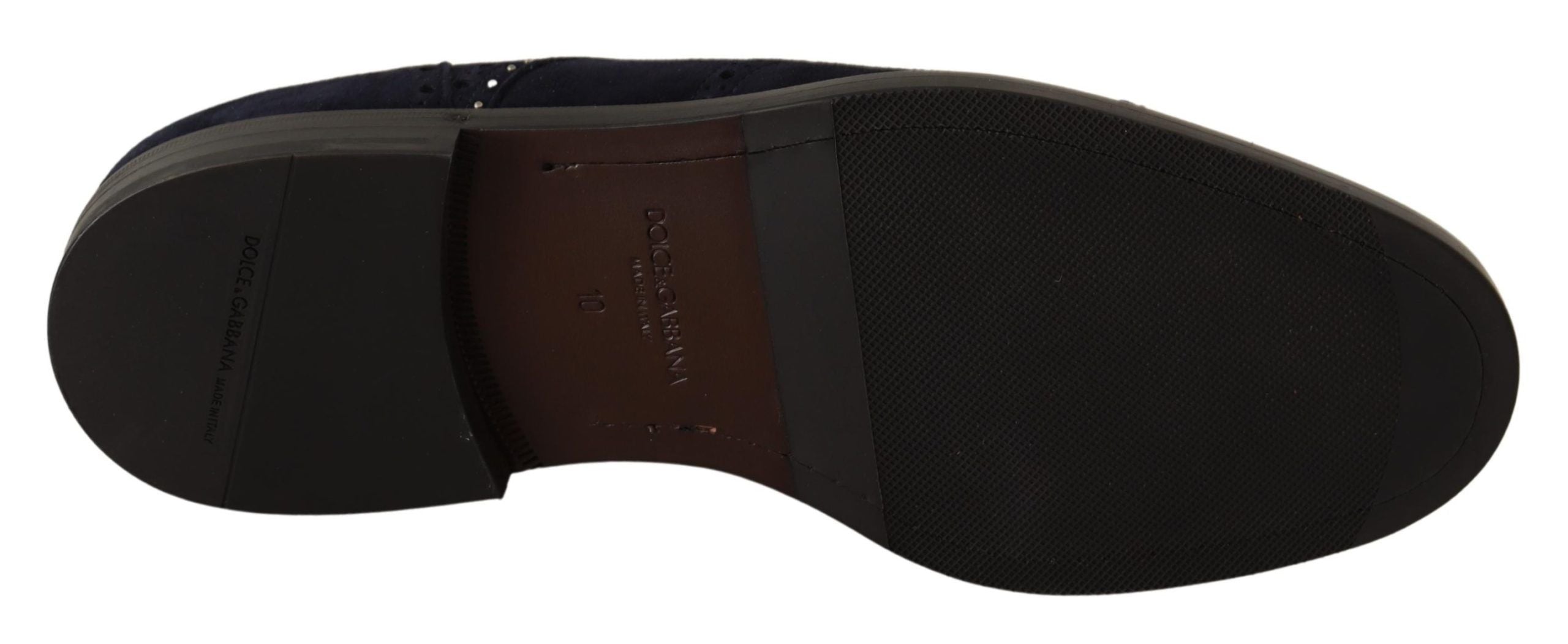 Dolce & Gabbana Blue Suede Leather Derby Studded Shoes - Whispers Of Wisdom Clothing