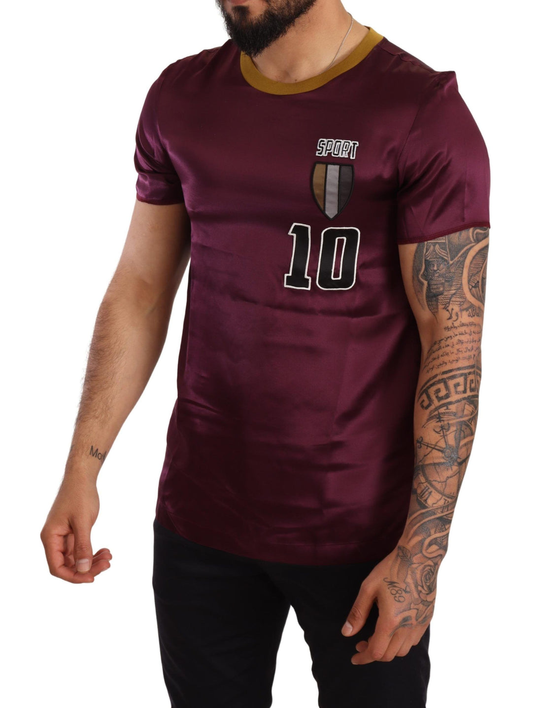 Dolce & Gabbana Purple Sport 10 Embroidery Crewneck T-shirt - Whispers Of Wisdom Clothing
