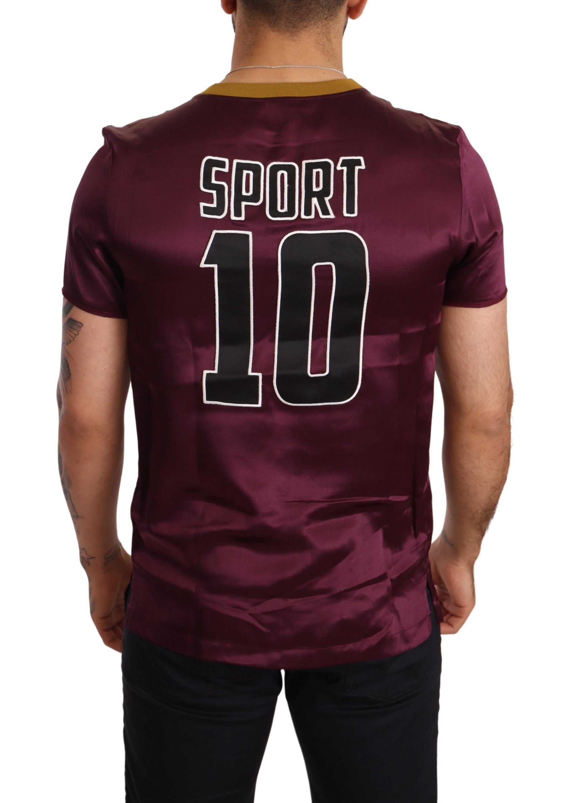 Dolce & Gabbana Purple Sport 10 Embroidery Crewneck T-shirt - Whispers Of Wisdom Clothing