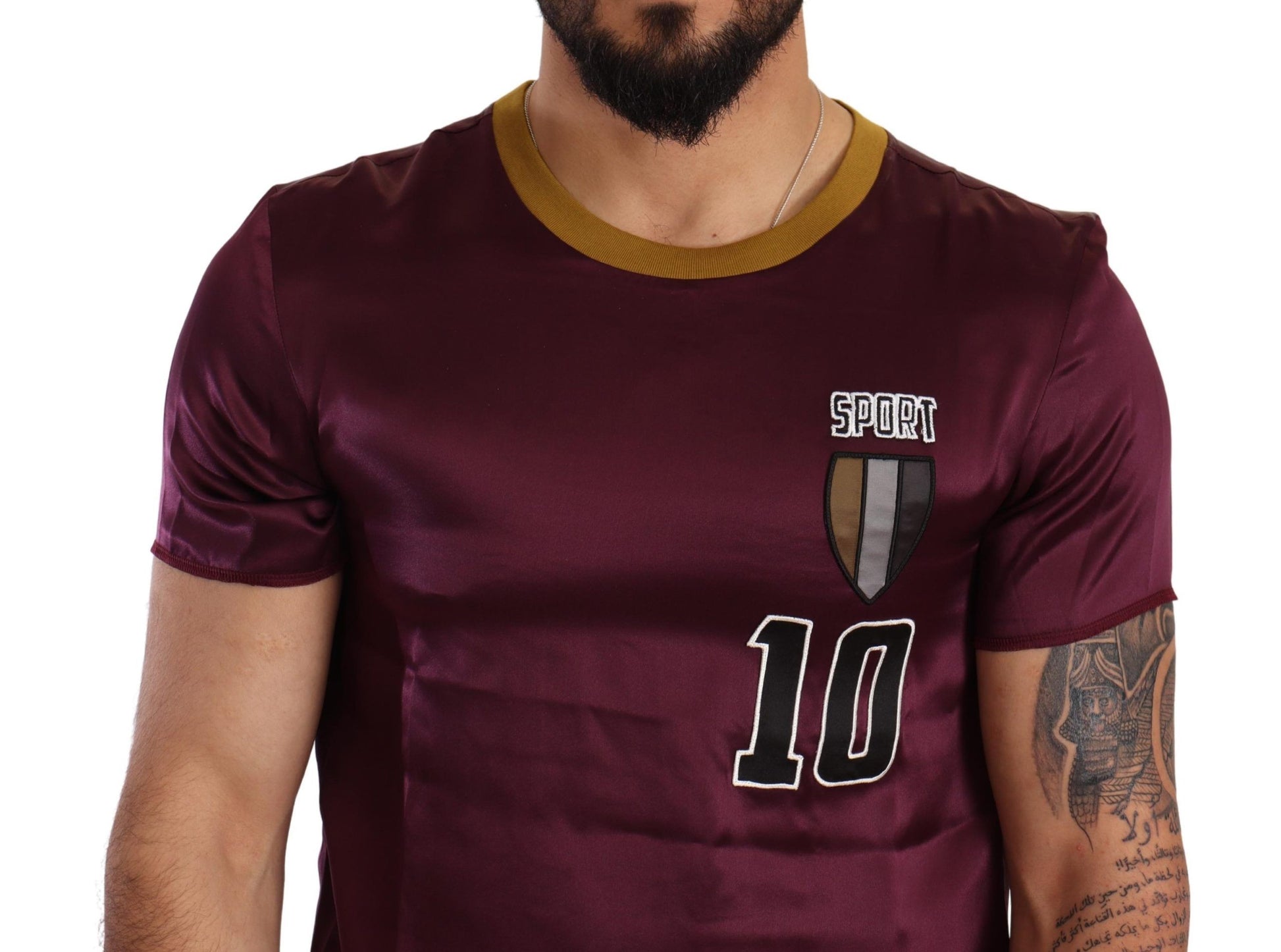 Dolce & Gabbana Purple Sport 10 Embroidery Crewneck T-shirt - Whispers Of Wisdom Clothing