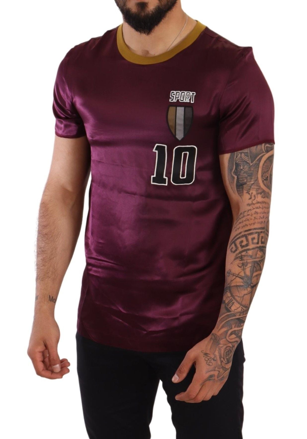 Dolce & Gabbana Purple Sport 10 Embroidery Crewneck T-shirt - Whispers Of Wisdom Clothing