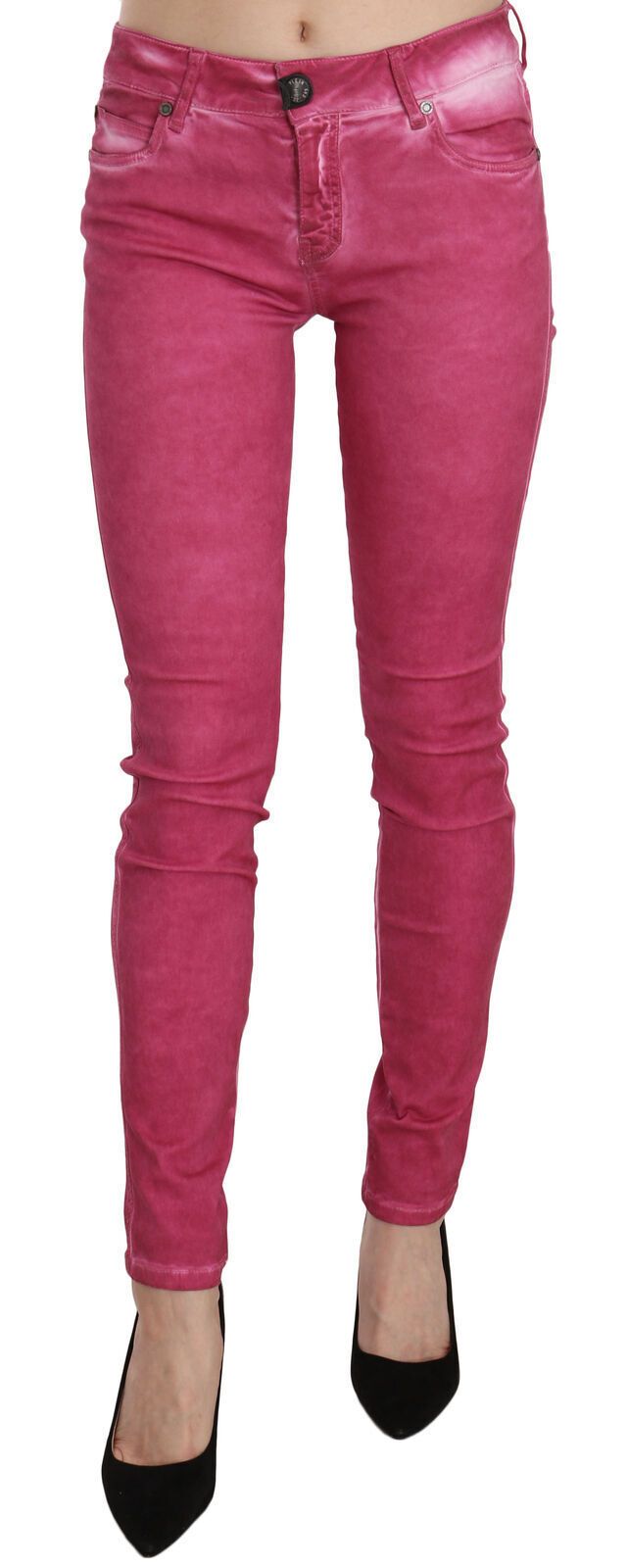 Dolce & Gabbana Pink Velvet Mid Waist Skinny Trouser Pants - Whispers Of Wisdom Clothing
