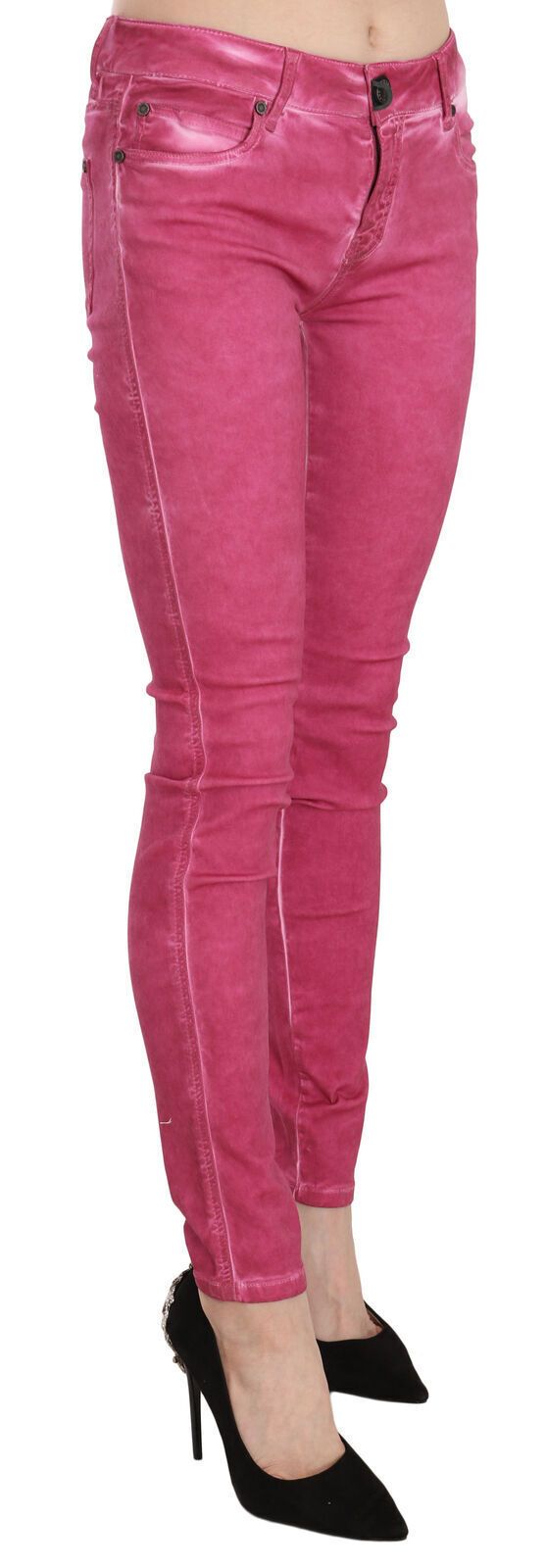 Dolce & Gabbana Pink Velvet Mid Waist Skinny Trouser Pants - Whispers Of Wisdom Clothing
