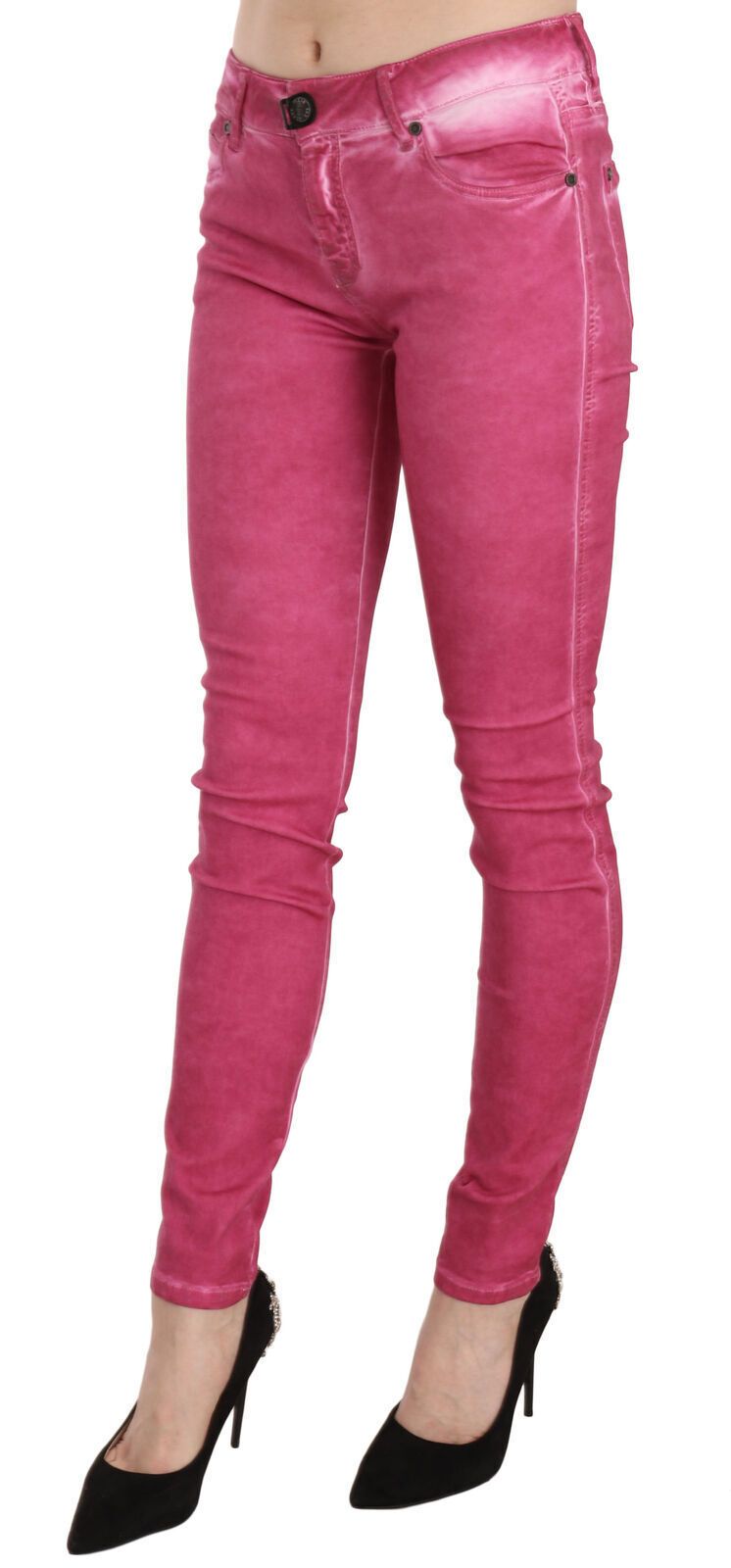 Dolce & Gabbana Pink Velvet Mid Waist Skinny Trouser Pants - Whispers Of Wisdom Clothing