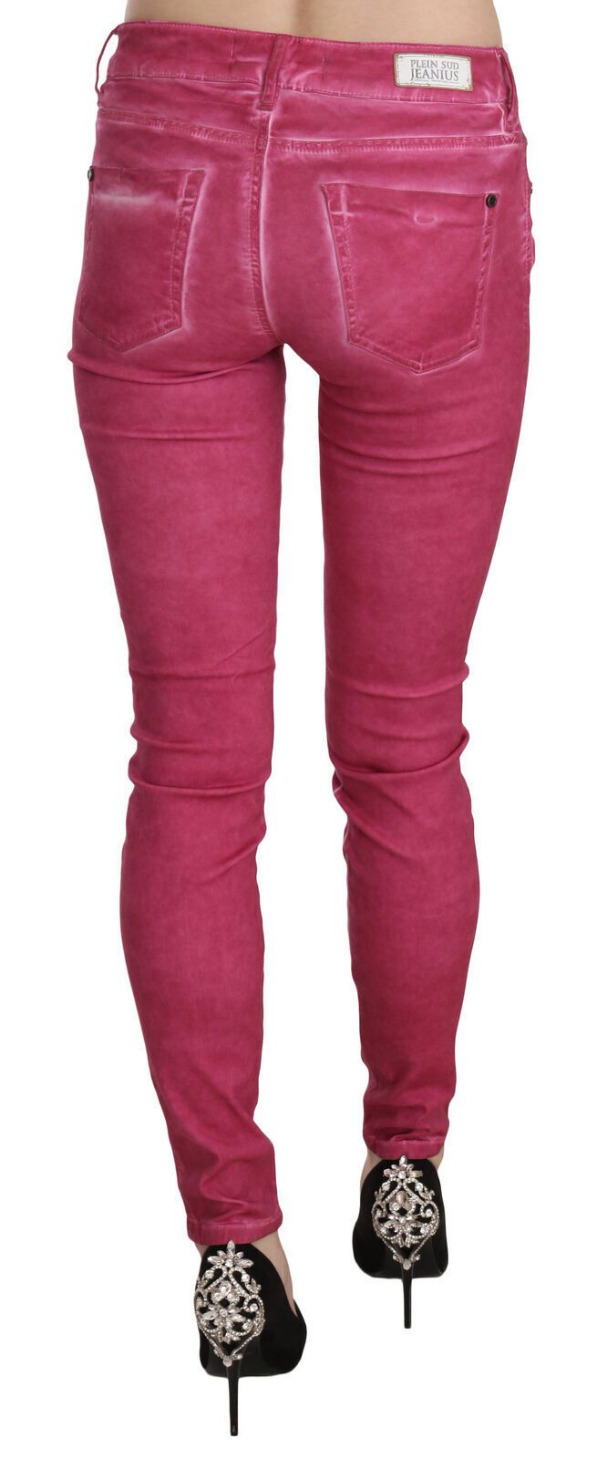 Dolce & Gabbana Pink Velvet Mid Waist Skinny Trouser Pants - Whispers Of Wisdom Clothing