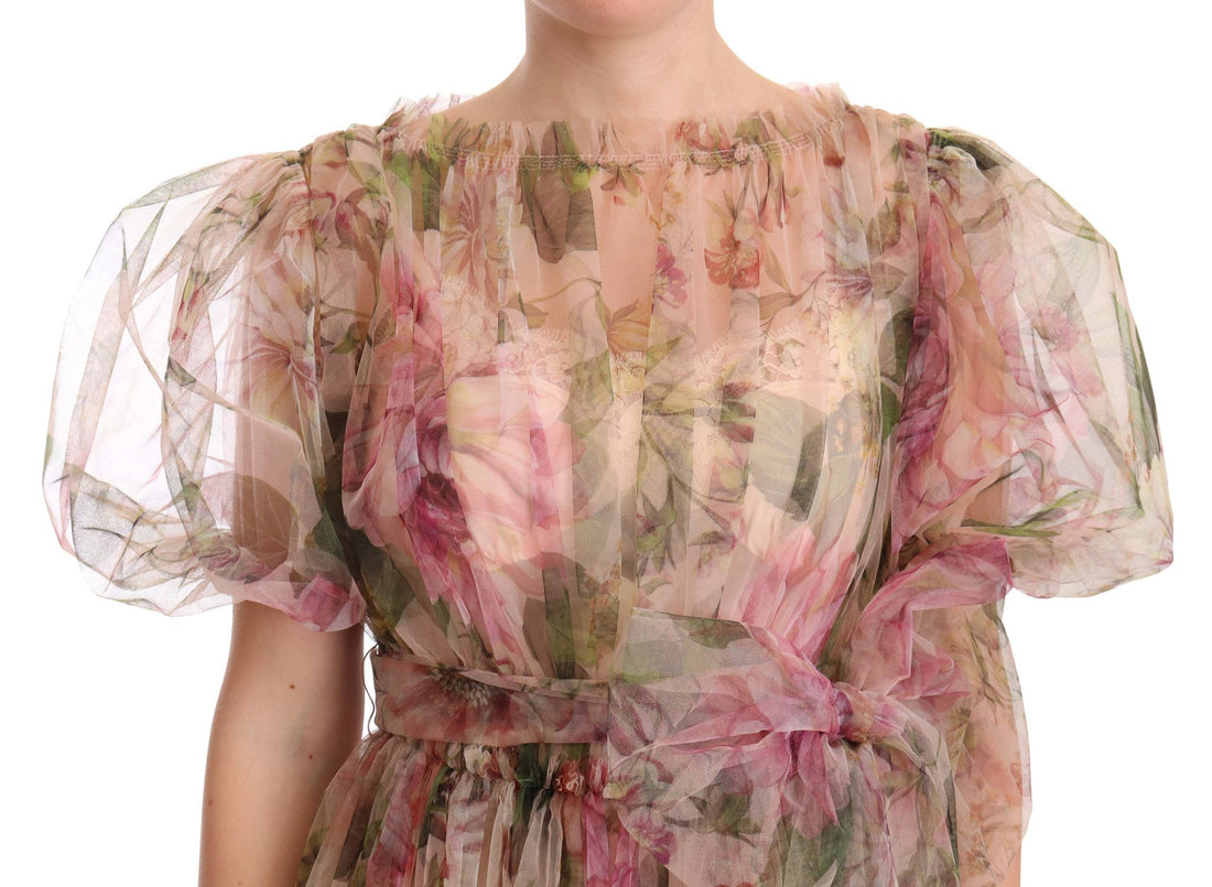Dolce & Gabbana Multicolor Floral Print Long Maxi Gown Dress - Whispers Of Wisdom Clothing