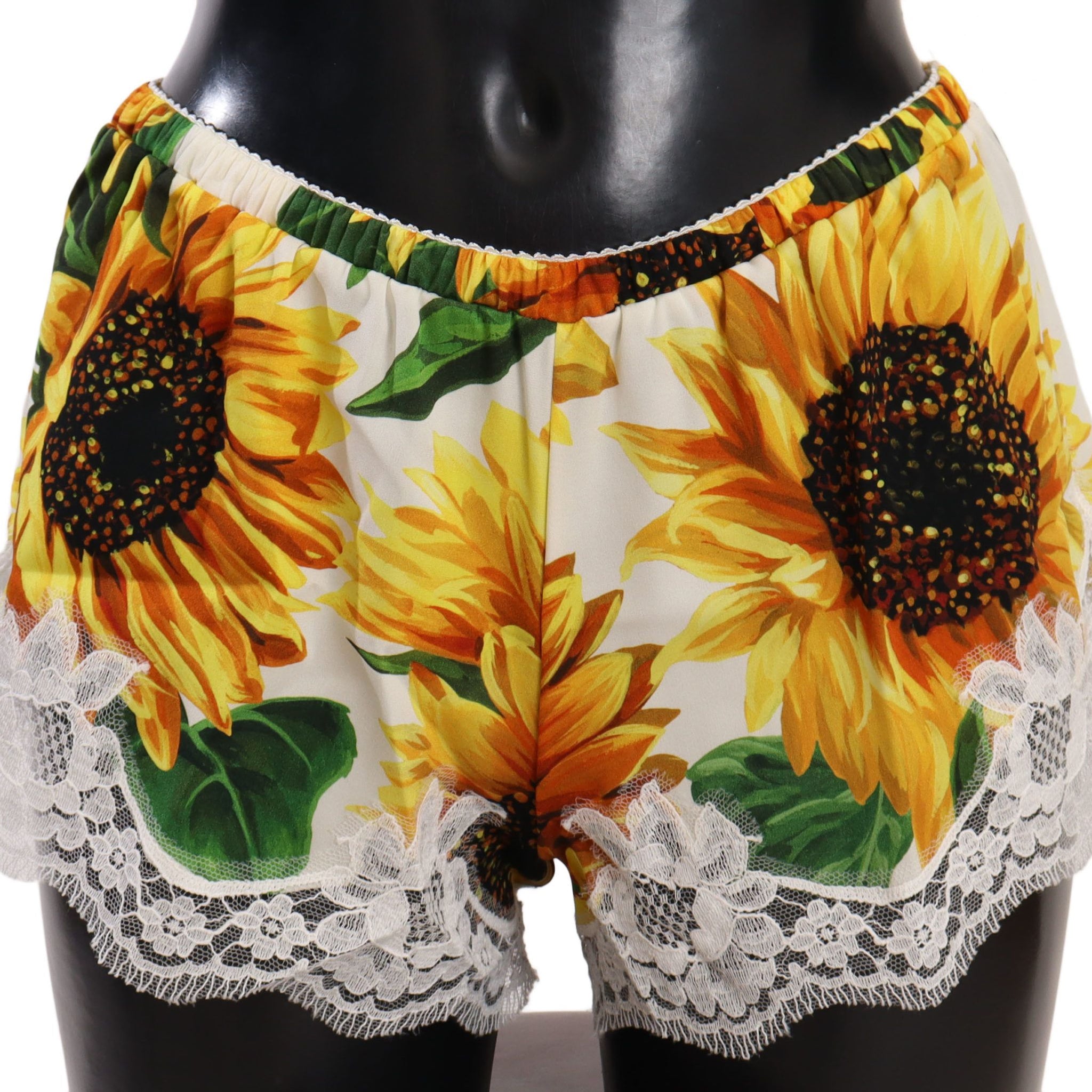 Dolce & Gabbana White Sunflower Lace Lingerie Underwear - Whispers Of Wisdom Clothing