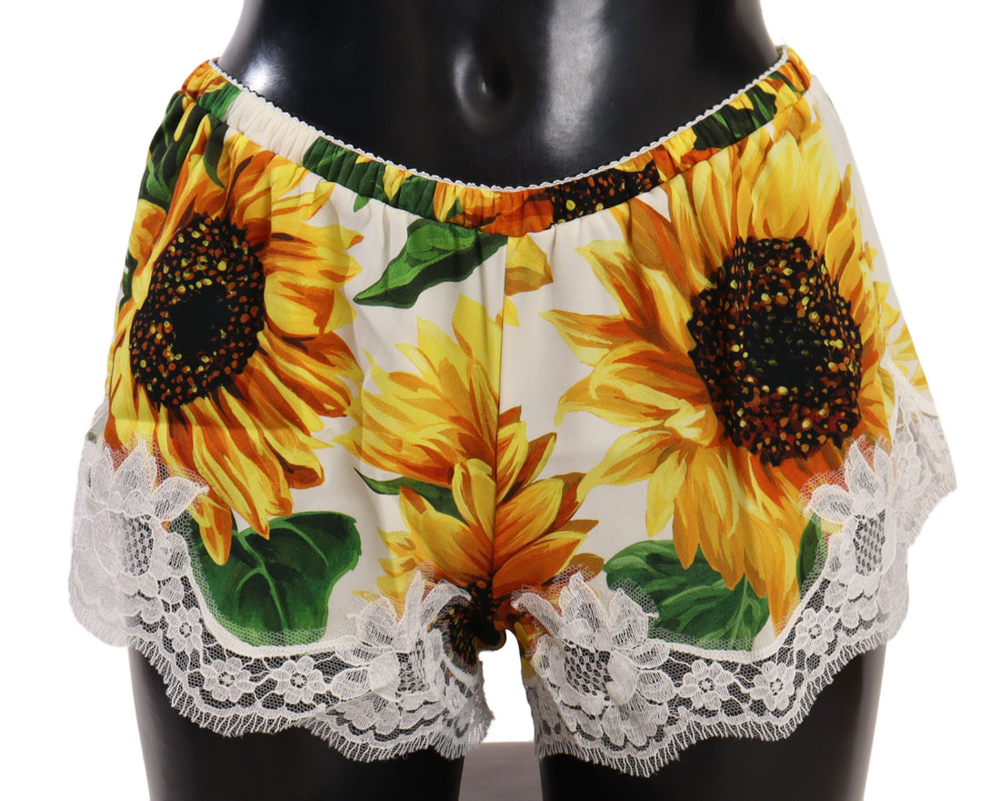Dolce & Gabbana White Sunflower Lace Lingerie Underwear - Whispers Of Wisdom Clothing
