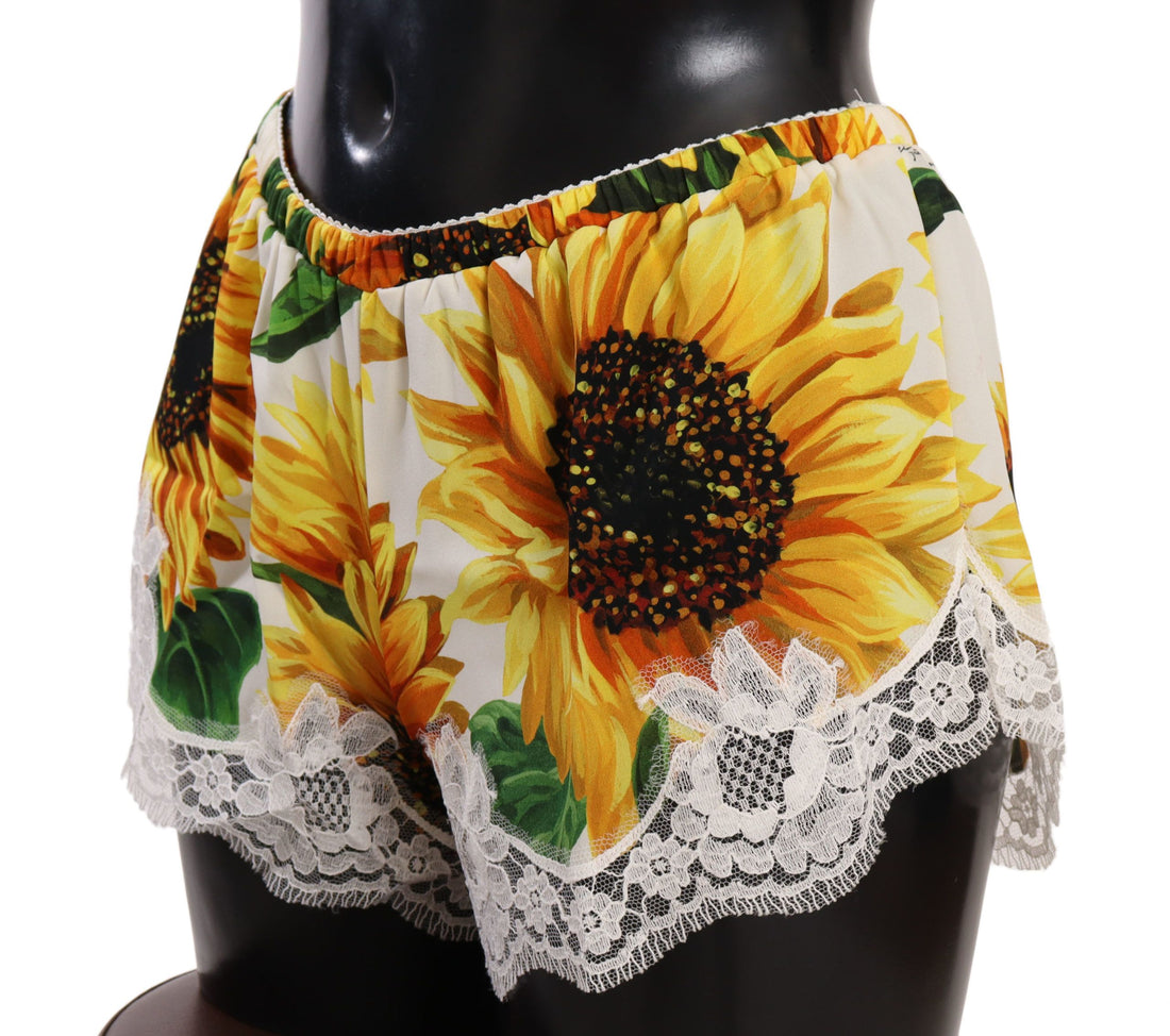 Dolce & Gabbana White Sunflower Lace Lingerie Underwear - Whispers Of Wisdom Clothing