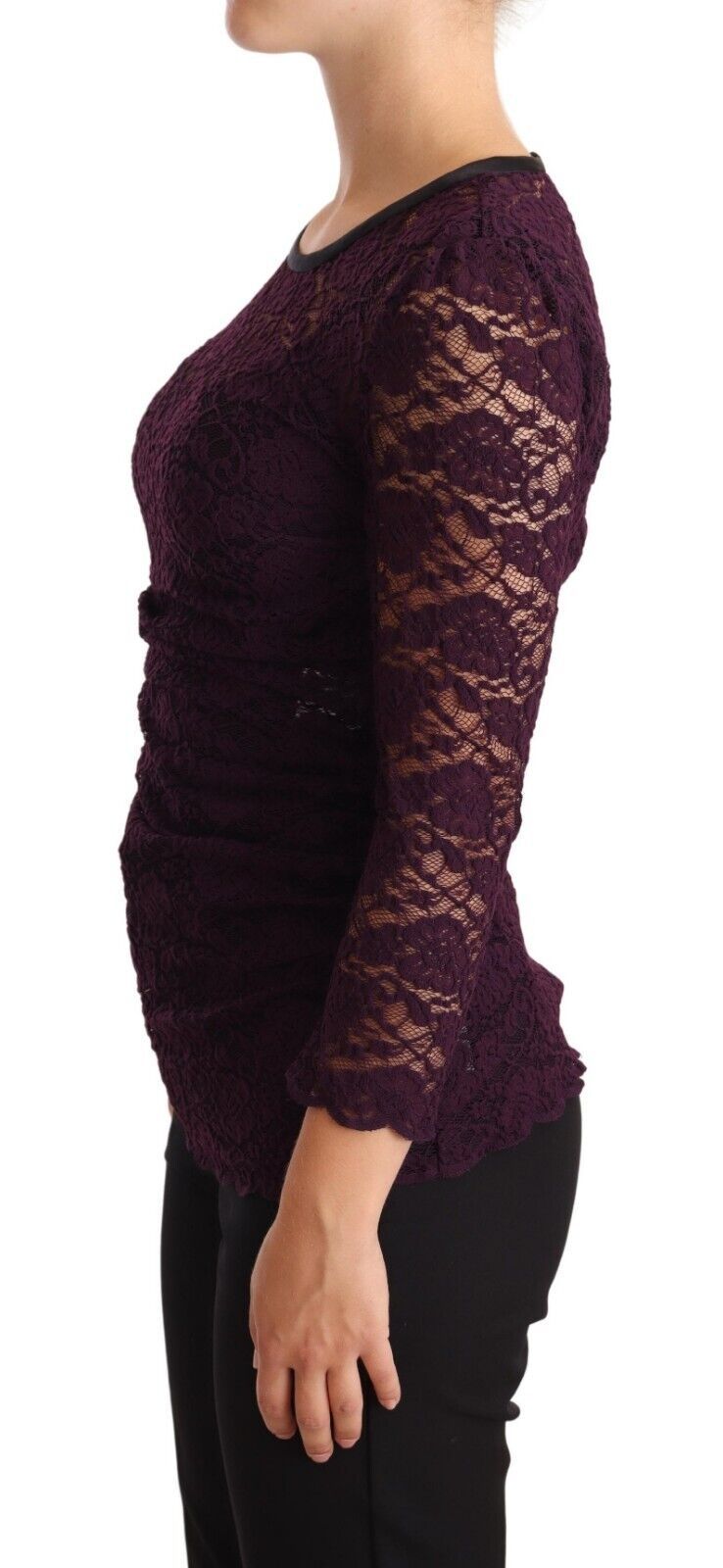 Dolce & Gabbana Purple Lace Long Sleeve Top Blouse - Whispers Of Wisdom Clothing