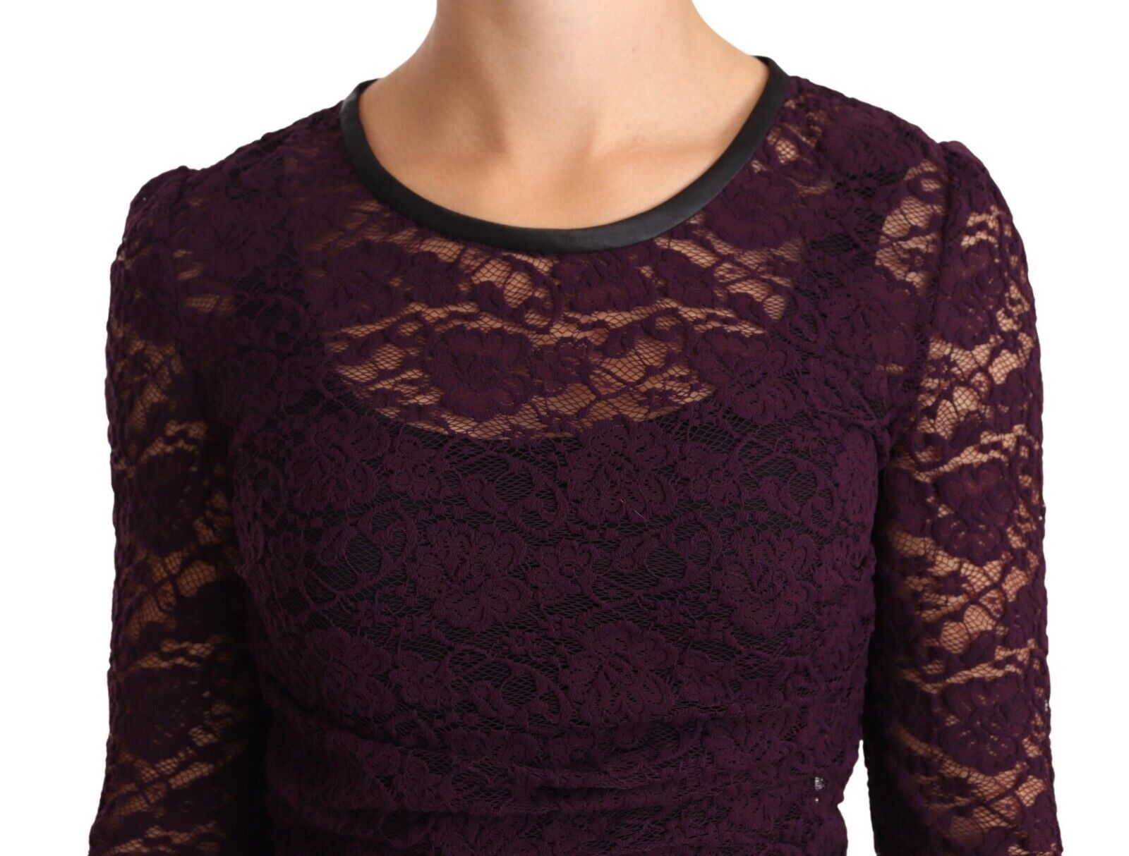 Dolce & Gabbana Purple Lace Long Sleeve Top Blouse - Whispers Of Wisdom Clothing