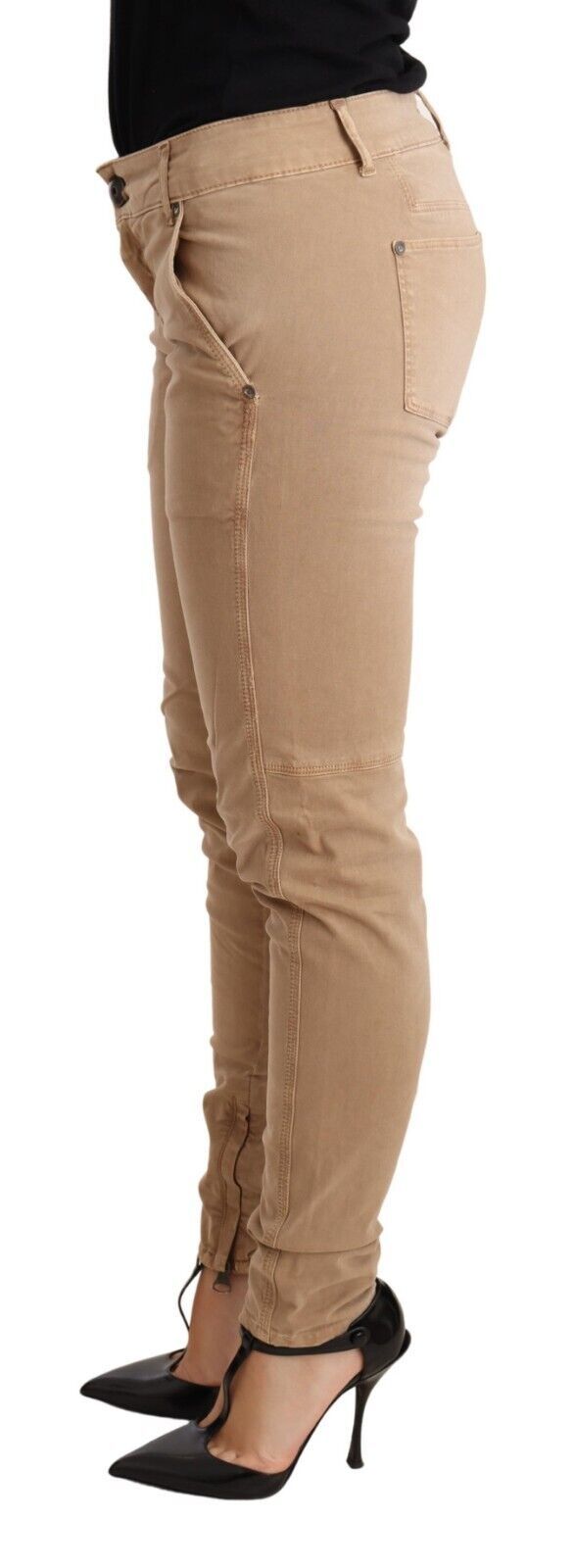 Ermanno Scervino Brown Low Waist Skinny Denim Trouser Cotton Jeans - Whispers Of Wisdom Clothing