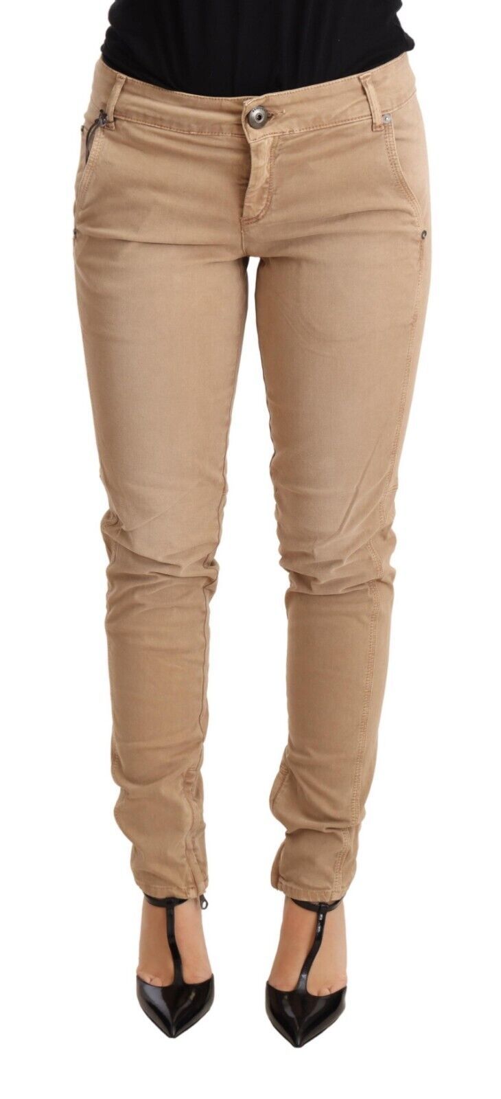 Ermanno Scervino Brown Low Waist Skinny Denim Trouser Cotton Jeans - Whispers Of Wisdom Clothing