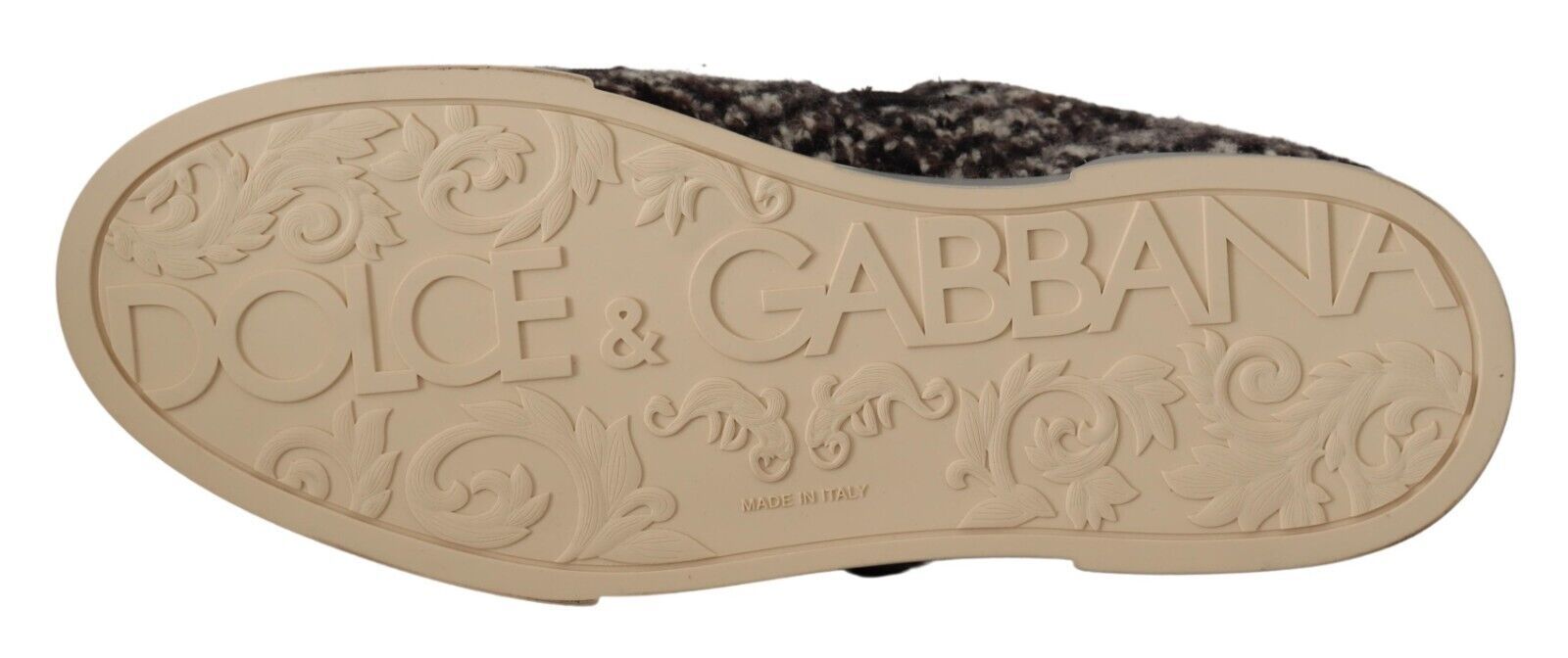 Dolce & Gabbana Silver Leather Brown Cotton Wool Sneakers Shoes - Whispers Of Wisdom Clothing