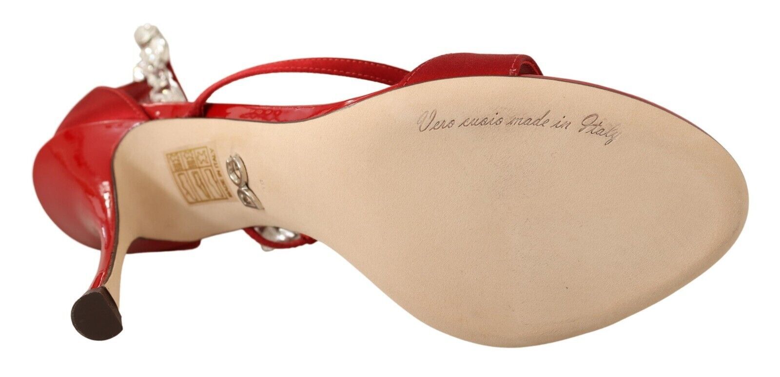 Dolce & Gabbana Red Satin Crystals Sandals Keira Heels Shoes - Whispers Of Wisdom Clothing