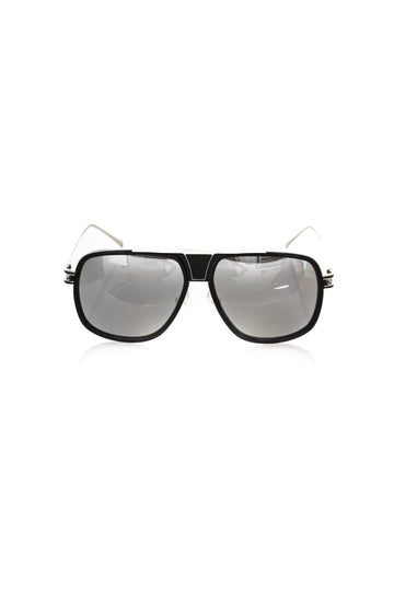 Frankie Morello Black Metallic Fibre Men Sunglass
