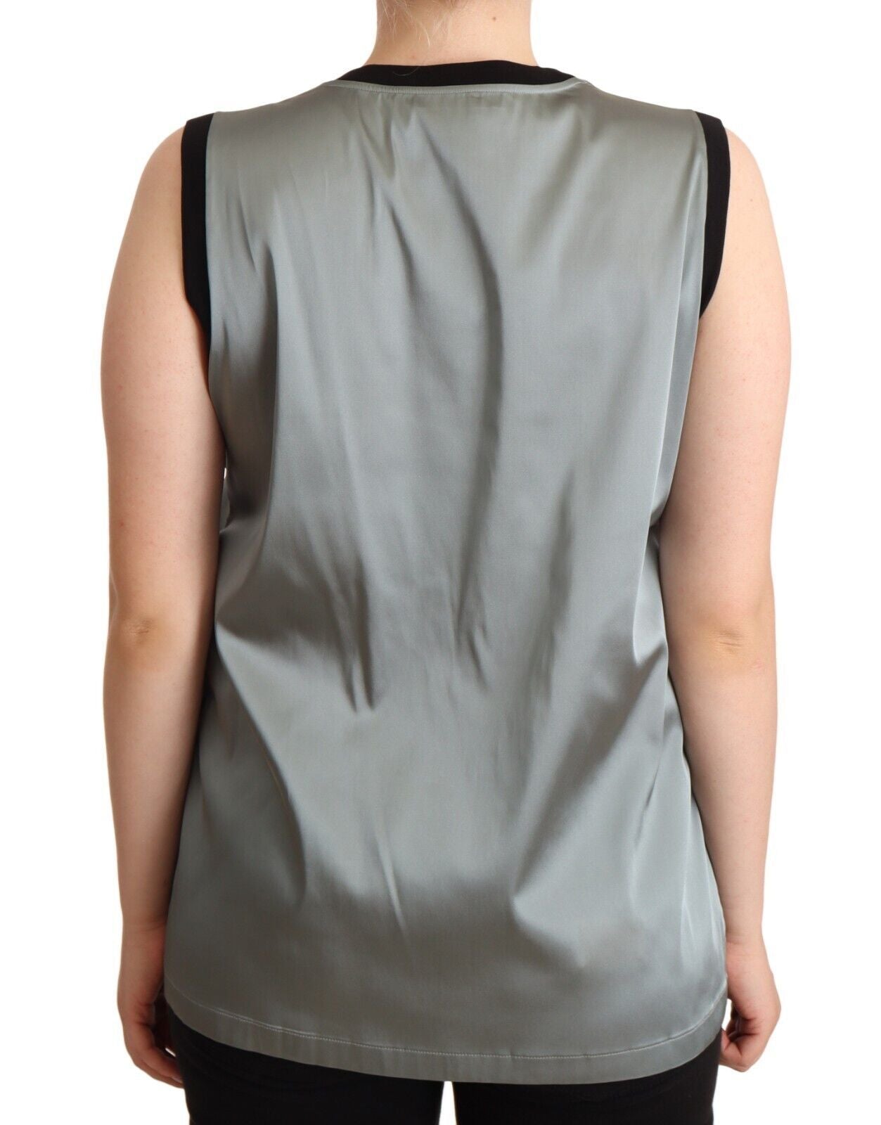 Dolce & Gabbana Silver Round Neck Sleeveless Casual Tank Top - Whispers Of Wisdom Clothing