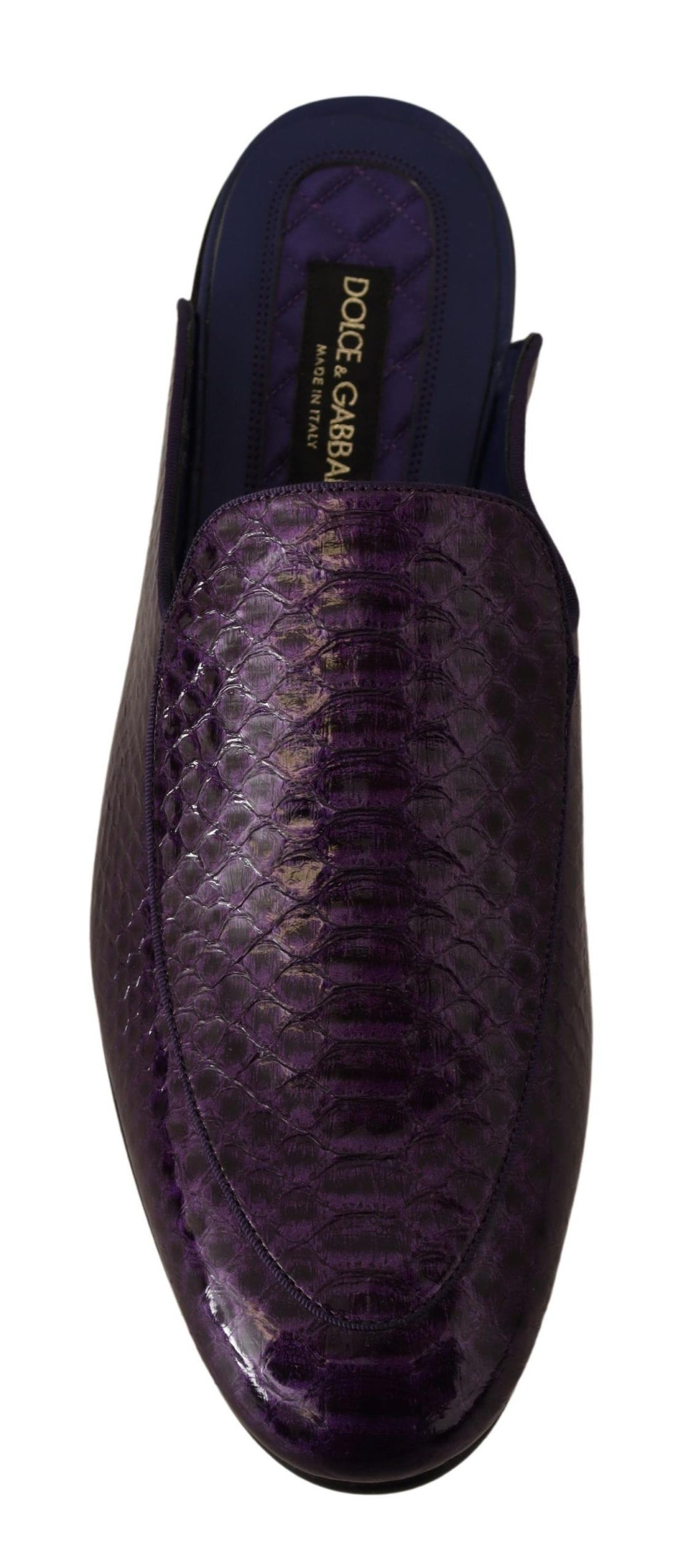 Dolce & Gabbana Purple Exotic Leather Flats Slides Shoes - Whispers Of Wisdom Clothing