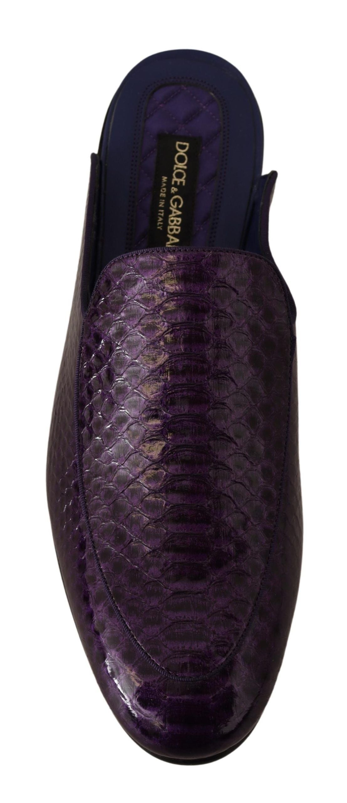 Dolce & Gabbana Purple Exotic Leather Flats Slides Shoes - Whispers Of Wisdom Clothing