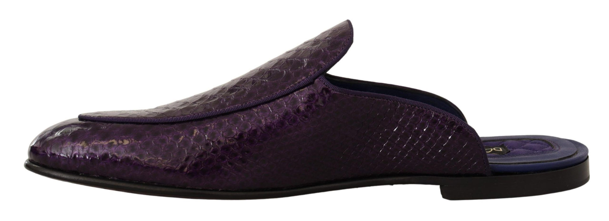 Dolce & Gabbana Purple Exotic Leather Flats Slides Shoes - Whispers Of Wisdom Clothing