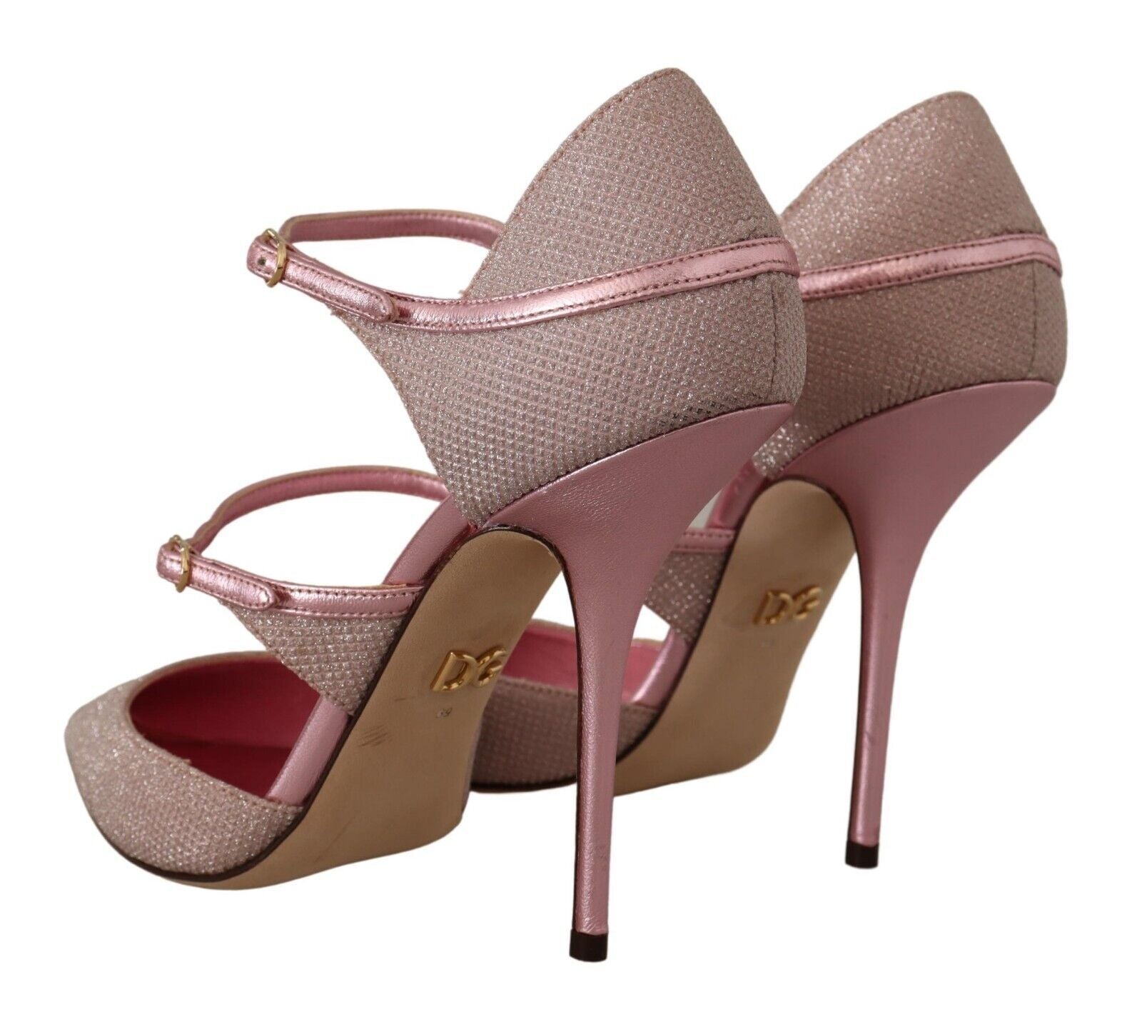 Dolce & Gabbana Pink Glittered Strappy Sandals Mary Jane Shoes - Whispers Of Wisdom Clothing