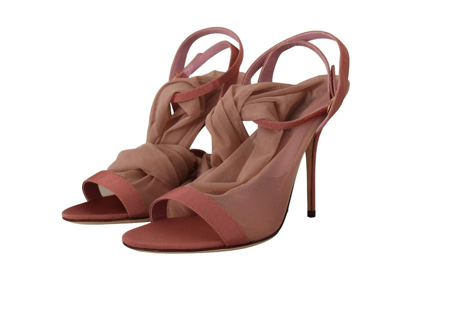 Dolce & Gabbana Pink Tulle Stretch Ankle Strap Sandals Shoes - Whispers Of Wisdom Clothing