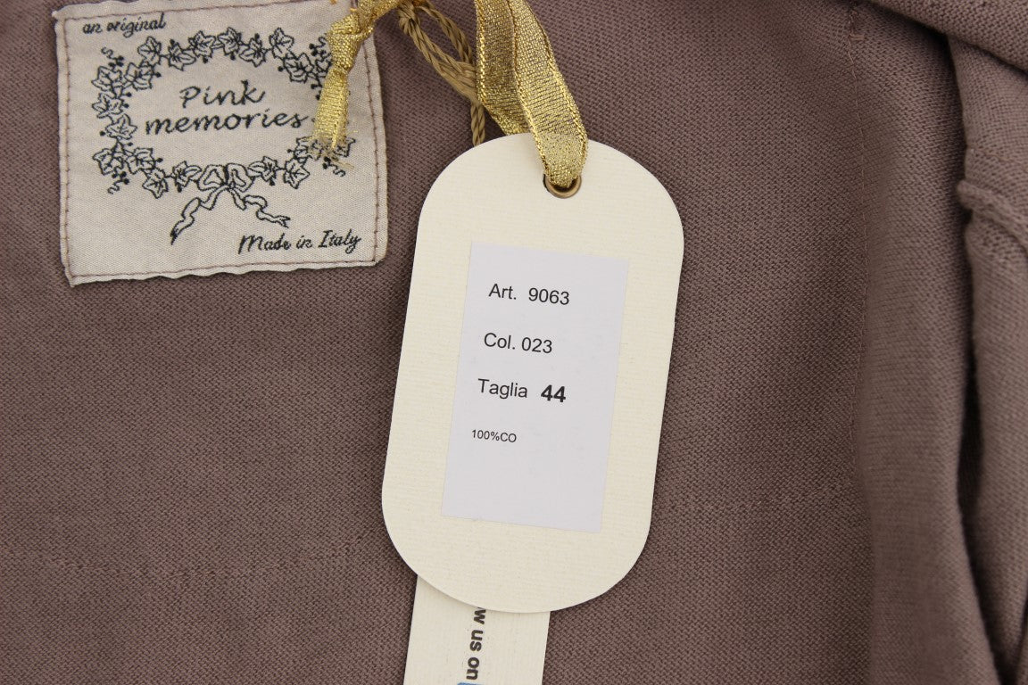 PINK MEMORIES Purple Lace Cotton Cardigan Sweater