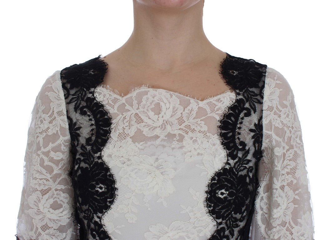 Dolce & Gabbana White Floral Lace Full Length Gown Dress - Whispers Of Wisdom Clothing