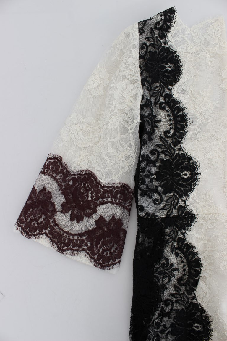Dolce & Gabbana White Floral Lace Full Length Gown Dress - Whispers Of Wisdom Clothing
