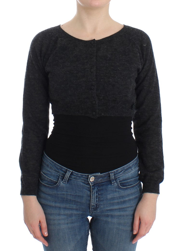 Ermanno Scervino Gray Knit Wool Cardigan Sweater - Whispers Of Wisdom Clothing