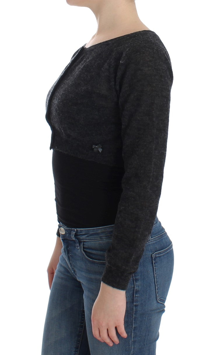 Ermanno Scervino Gray Knit Wool Cardigan Sweater - Whispers Of Wisdom Clothing