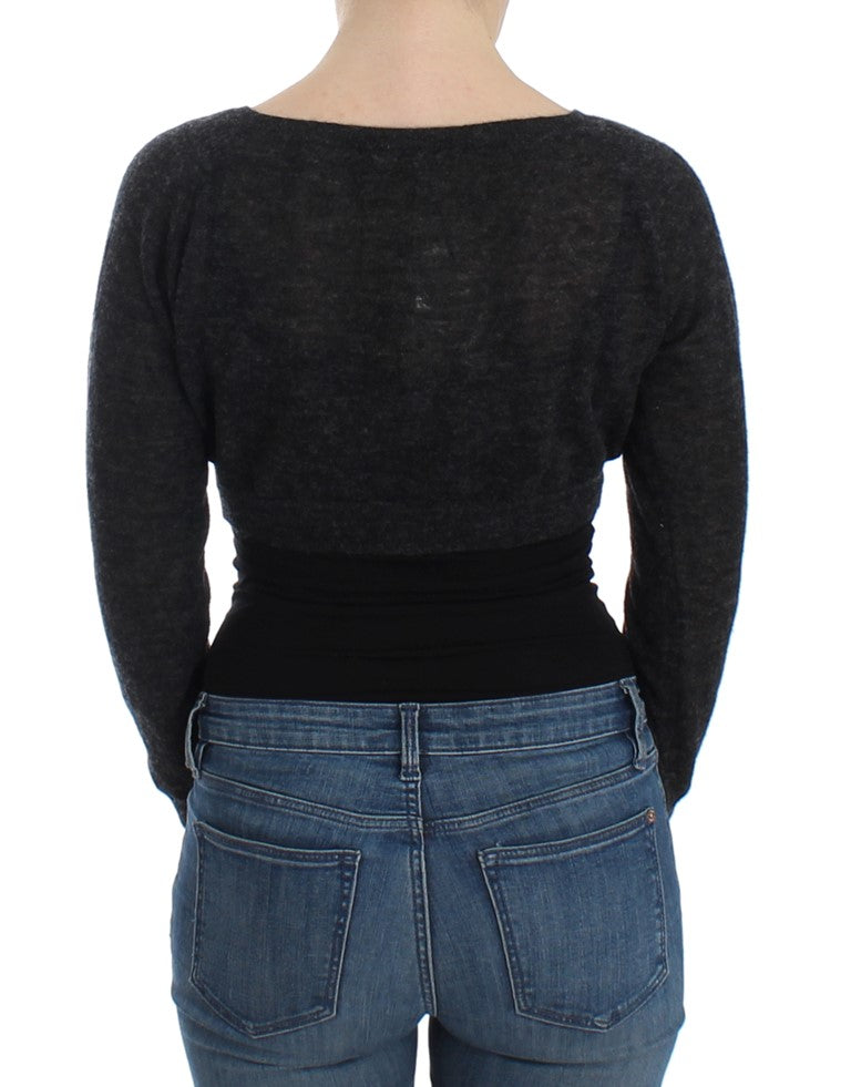 Ermanno Scervino Gray Knit Wool Cardigan Sweater - Whispers Of Wisdom Clothing