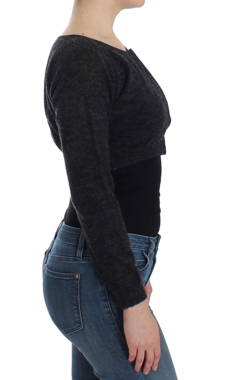 Ermanno Scervino Gray Knit Wool Cardigan Sweater - Whispers Of Wisdom Clothing