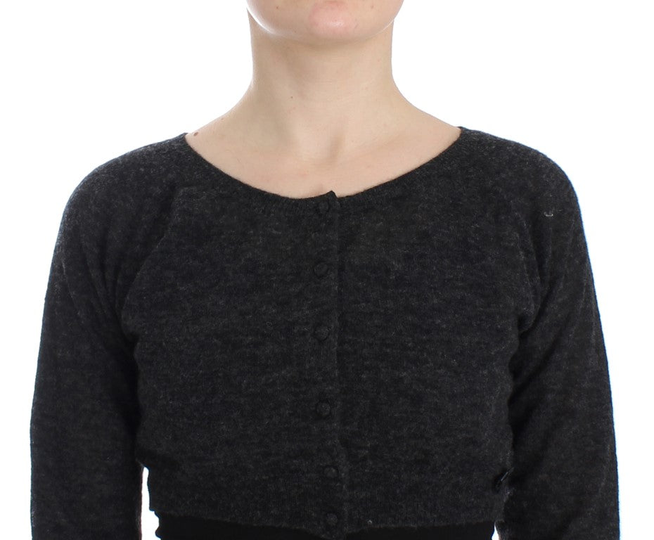 Ermanno Scervino Gray Knit Wool Cardigan Sweater - Whispers Of Wisdom Clothing