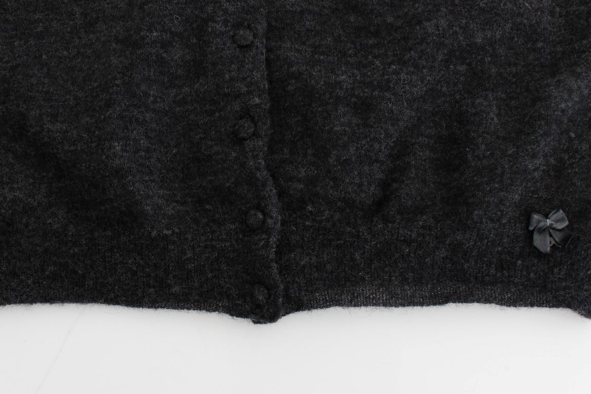 Ermanno Scervino Gray Knit Wool Cardigan Sweater - Whispers Of Wisdom Clothing