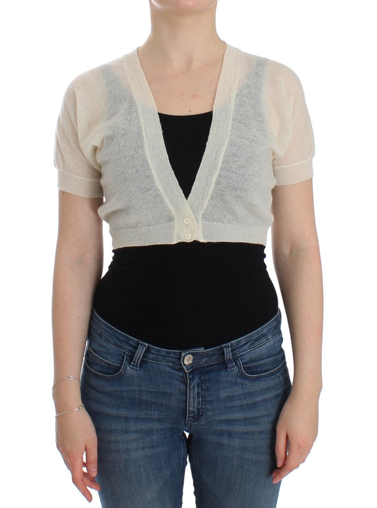 Ermanno Scervino White Wool Cardigan Sweater - Whispers Of Wisdom Clothing
